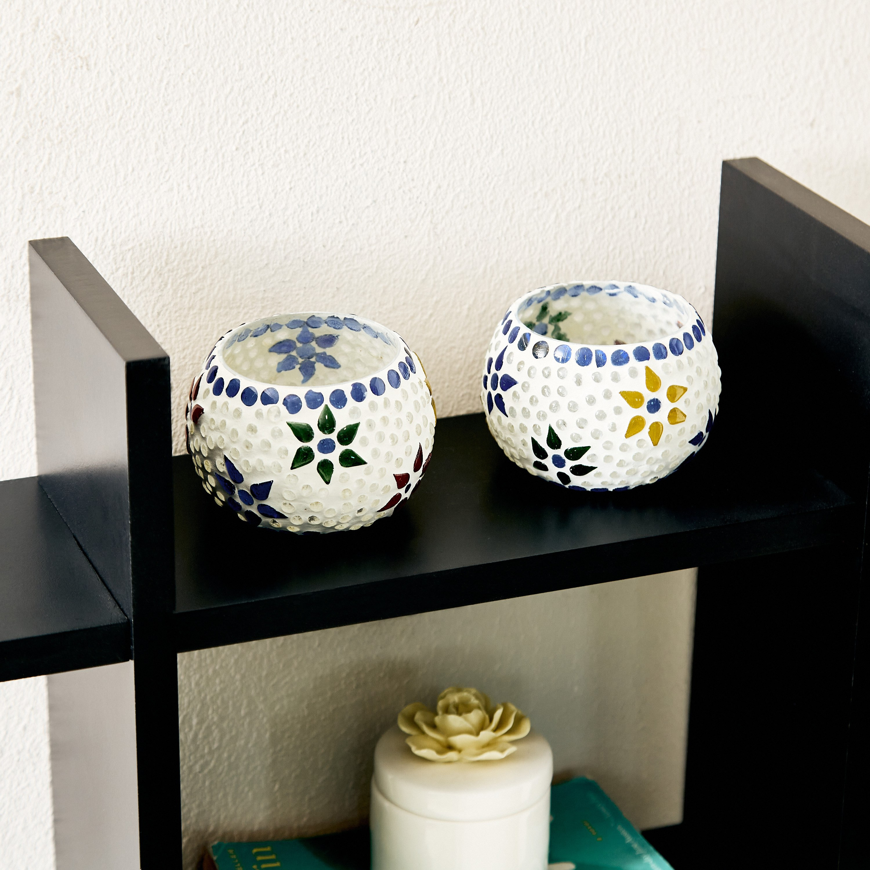 طقم حامل شموع فسيفساء قطعتين من زوها- 9x9x6.5 سم-hbxlivingroom-decorandaccessories-candleholders-image-1