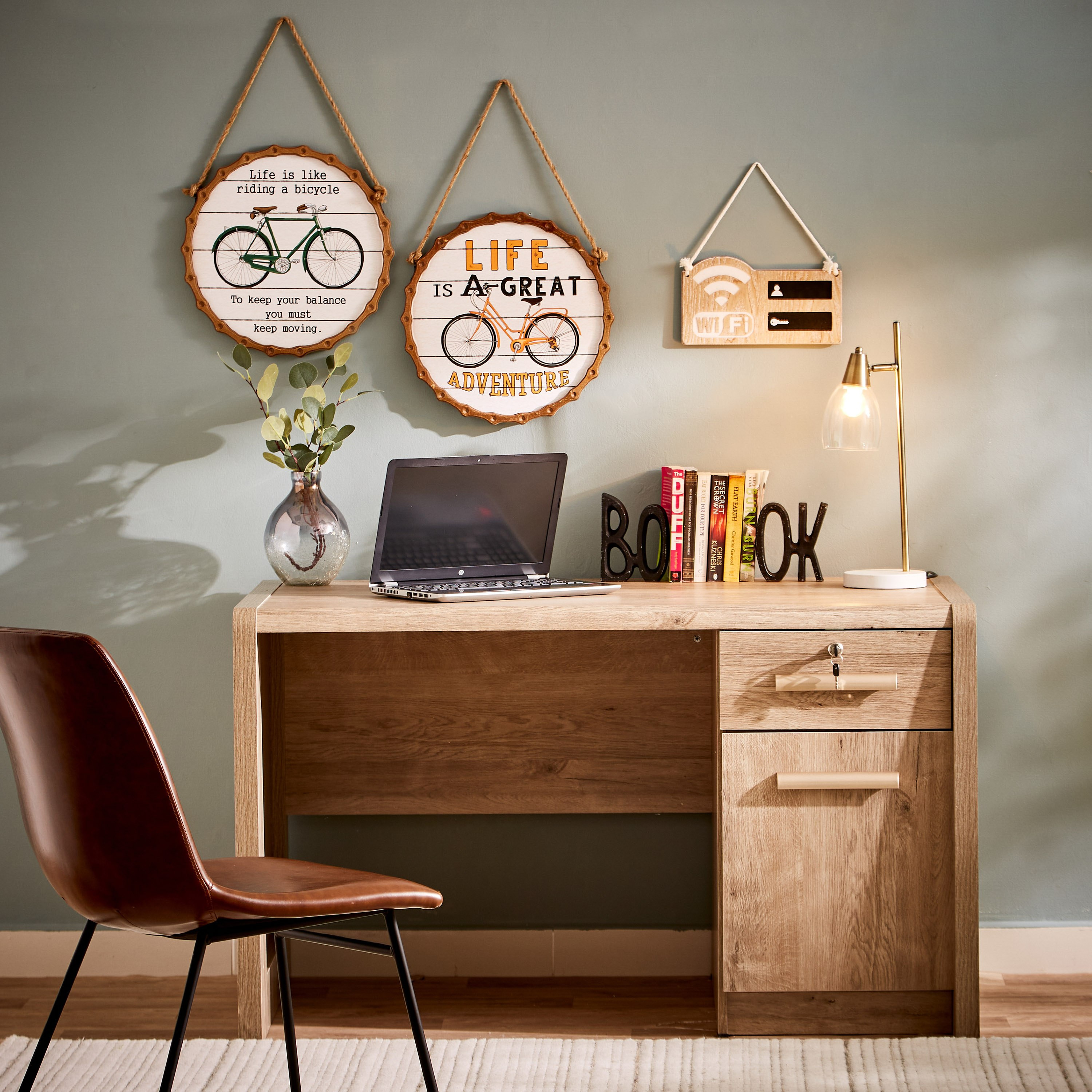 زينة حائط معدنية بتصميم لايف إز جريت من فالنتينا - 40x2x40 سم-hbxdiningroom-walldecor-wallart-image-4