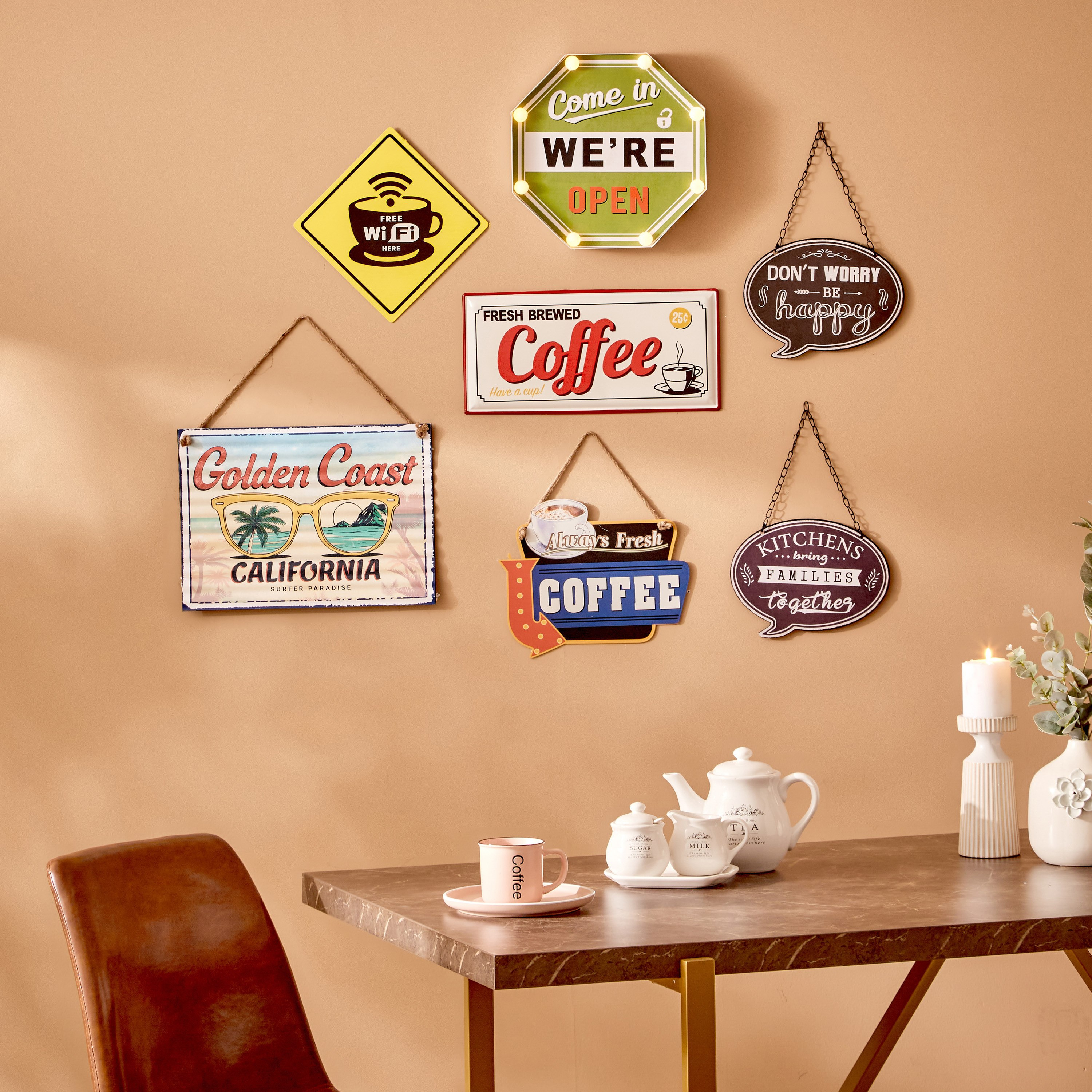 Valentina Coffee Metal Wall Art - 41x1x20 cm-hbxdiningroom-walldecor-wallart-image-4