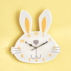ساعة حائط إم دي إف بتصميم أرنب من فالنتينا - 35x37.7x3.5 سم