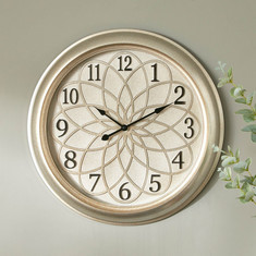 Ella Decorative Wall Clock with Petal Design - 46x5 cms