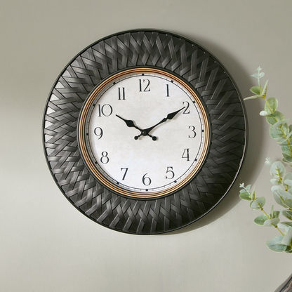 Ella Decorative Wall Clock with Quilted Border - 41x5 cm
