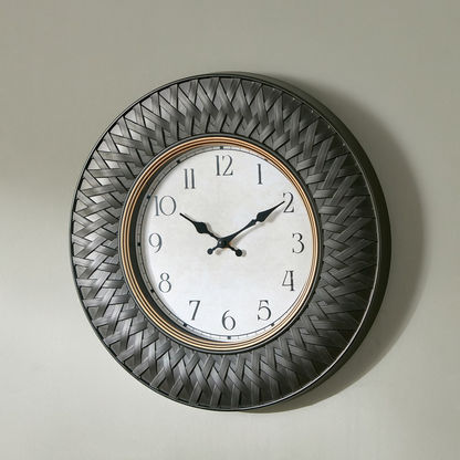 Ella Decorative Wall Clock with Quilted Border - 41x5 cm