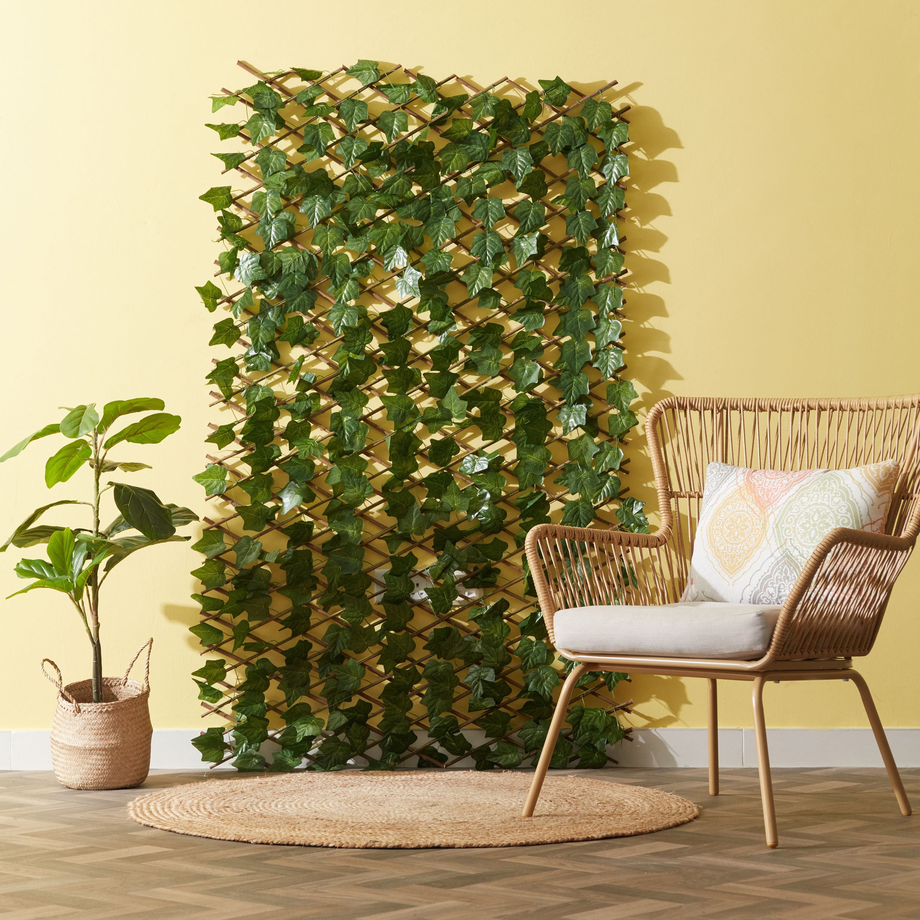 سياج صفصاف صناعي أوراق اللبلاب من البوليستر - ميدوو - 200x100x6 سم-hbxdecorandfurnishings-homeaccessories-artificialflowersandplants-image-4