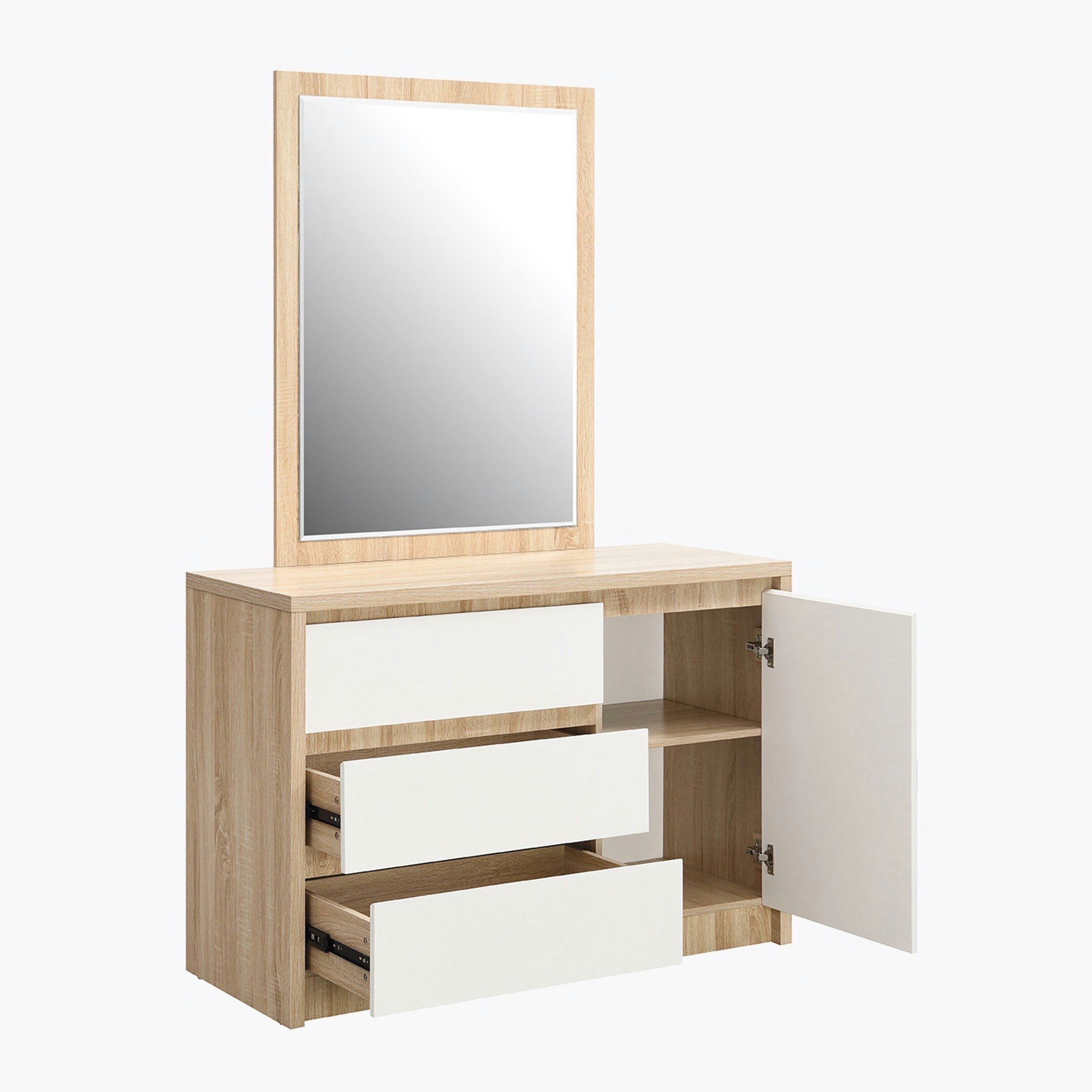 طاولة تزيين صغيرة بباب واحد و3 أدراج دون مرآة من دومينيكا-hbxfurniture-kidsroom-kidsdressersandmirrors-image-4