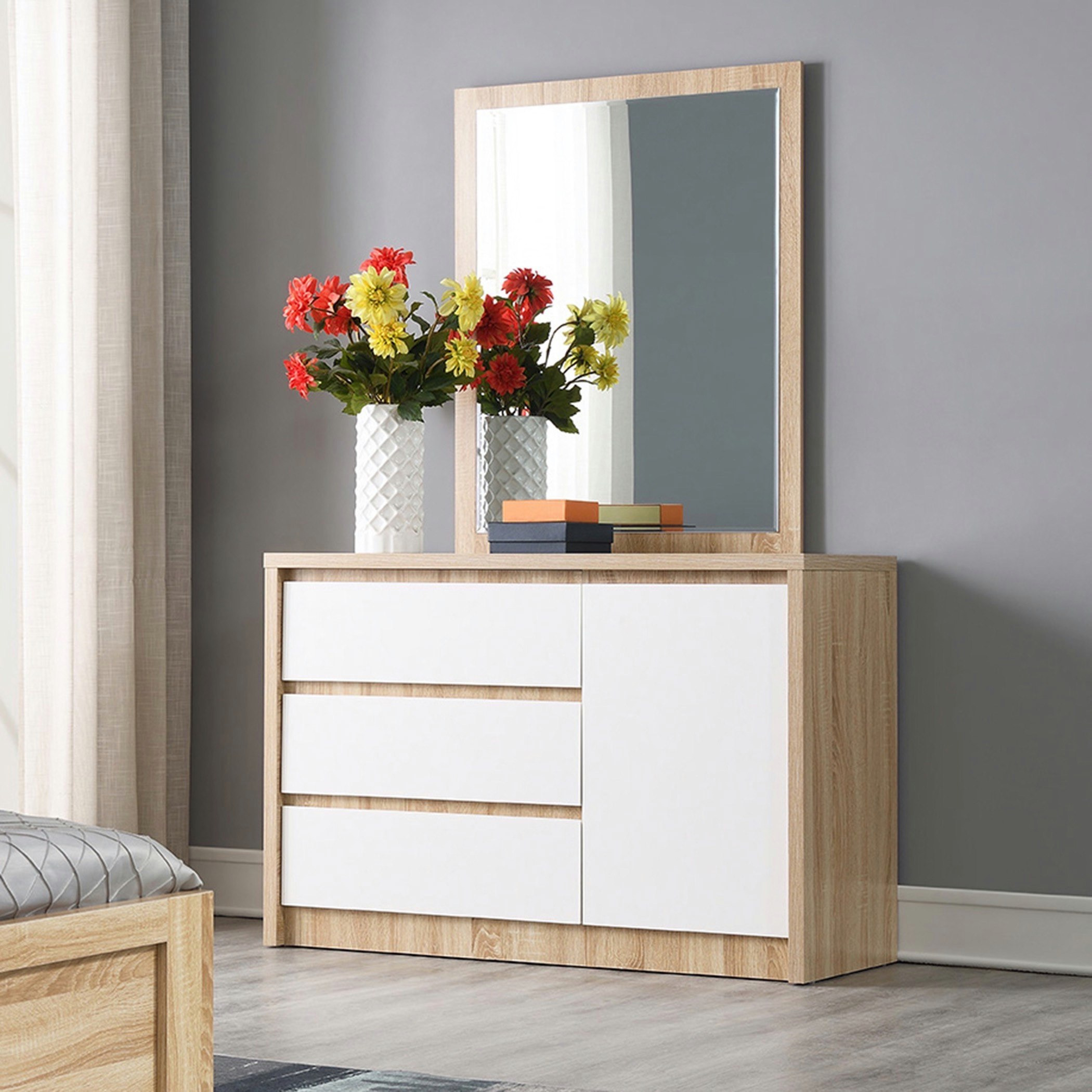 مرآة لطاولة تزيين بـ3 أدراج - دومينيك-hbxfurniture-kidsroom-kidsdressersandmirrors-image-1