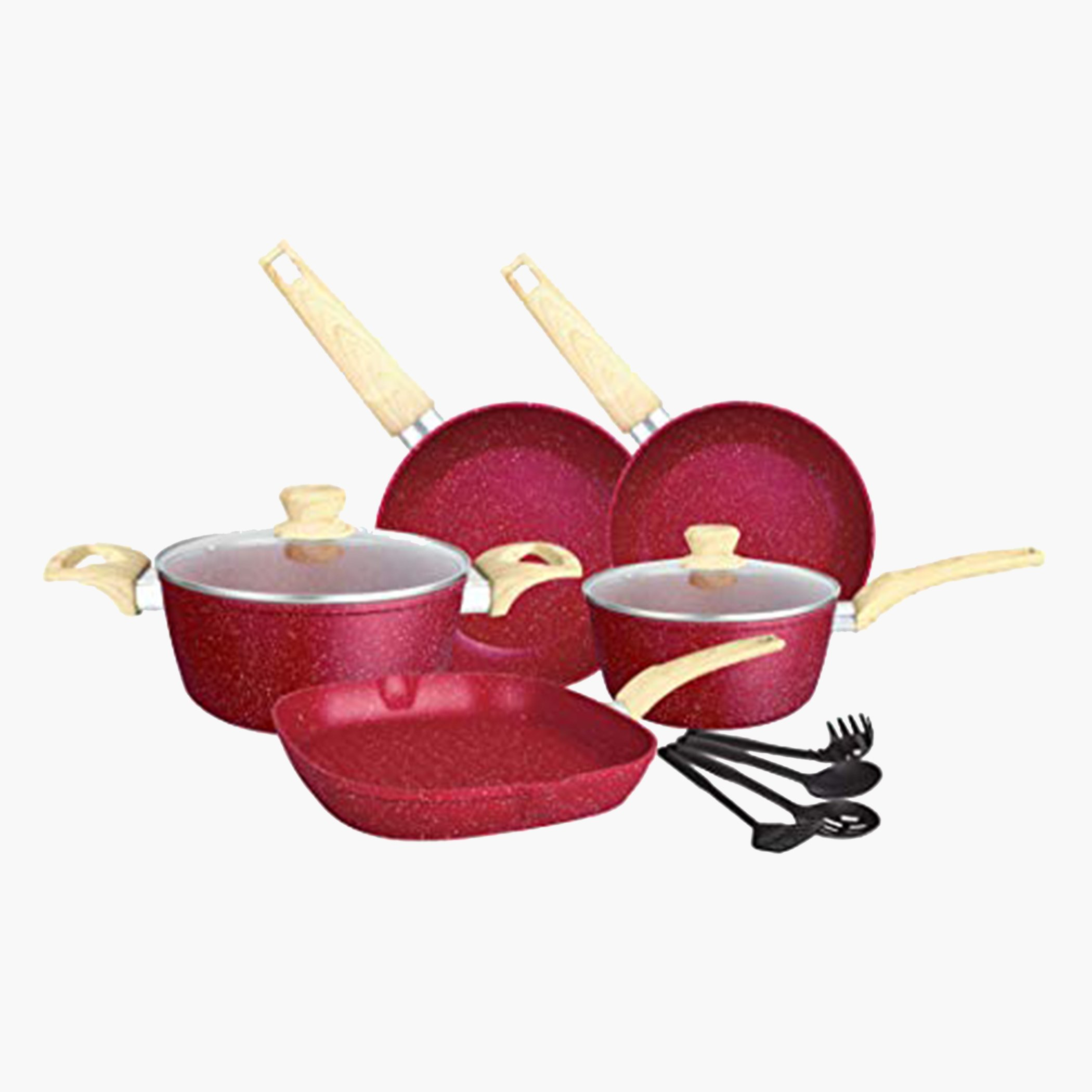 طقم أواني طهي ألومنيوم غير لاصق مطلي بالجرانيت الرخامي 11 قطعة من إنسيا-hbxkitchen-kitchenware-foodpreparation-image-2