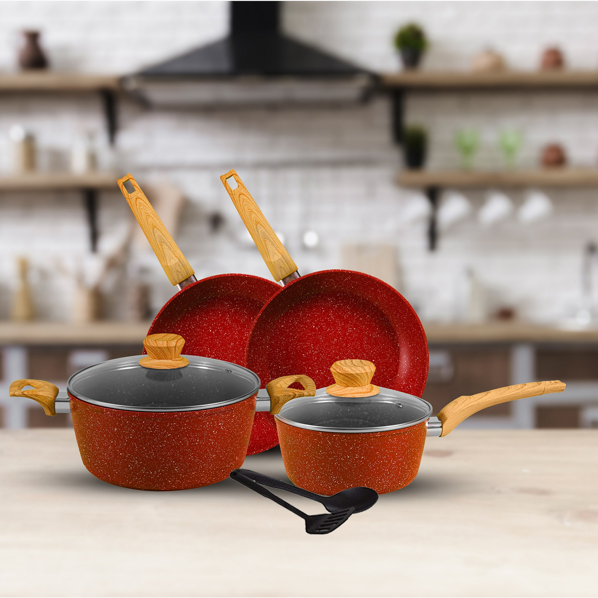 Insiya 8-Piece Granite Marble Coated Aluminium Non-Stick Cookware Set-hbxkitchen-kitchenware-foodpreparation-image-1
