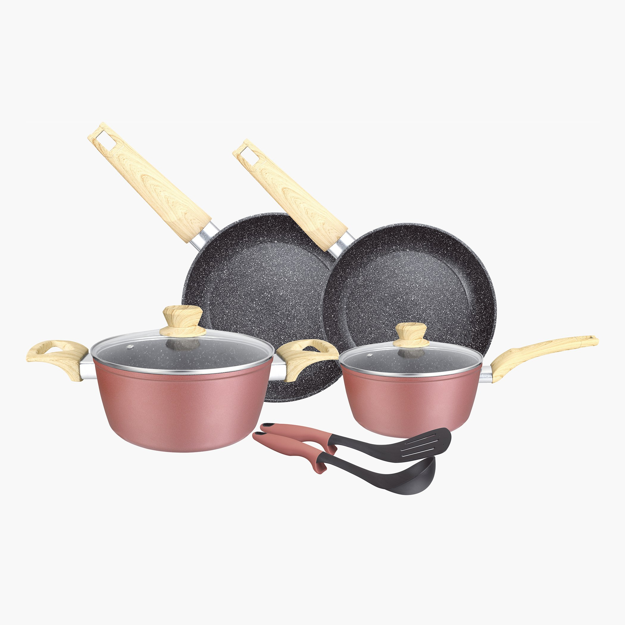 Insiya 8-Piece Granite Marble Coated Aluminium Non-Stick Premium Cookware Set-hbxkitchen-kitchenware-foodpreparation-image-1