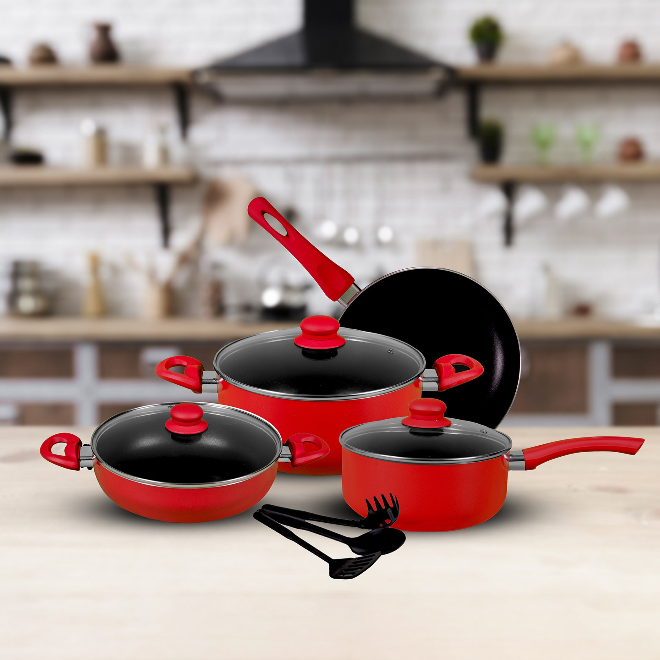 طقم أواني طهي ألومنيوم غير قابل للالتصاق 10 قطع من إنسيا-hbxkitchen-kitchenware-foodpreparation-image-1