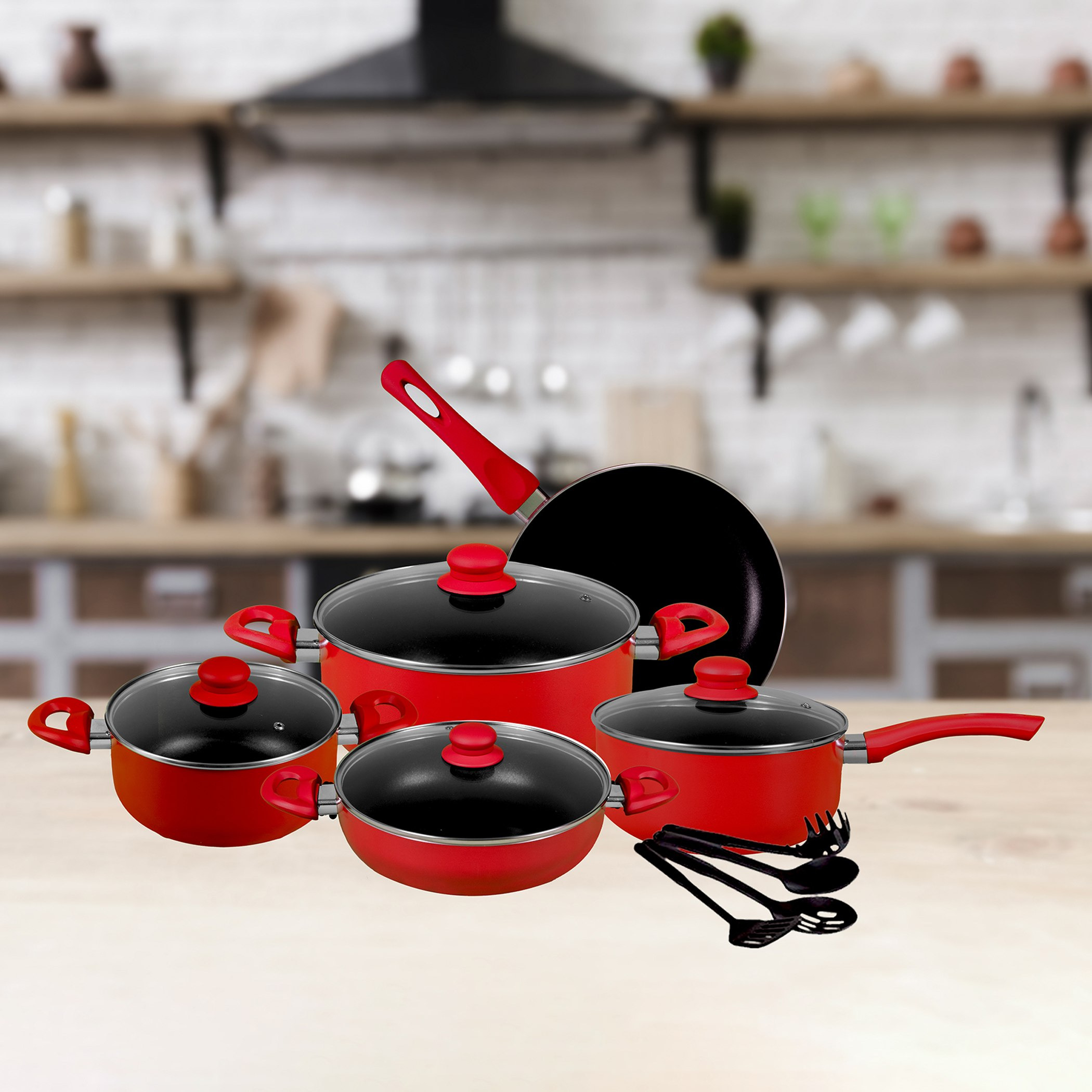 طقم أواني طهي ألومنيوم غير قابل للالتصاق 13 قطعة من إنسيا-hbxkitchen-kitchenware-foodpreparation-image-1