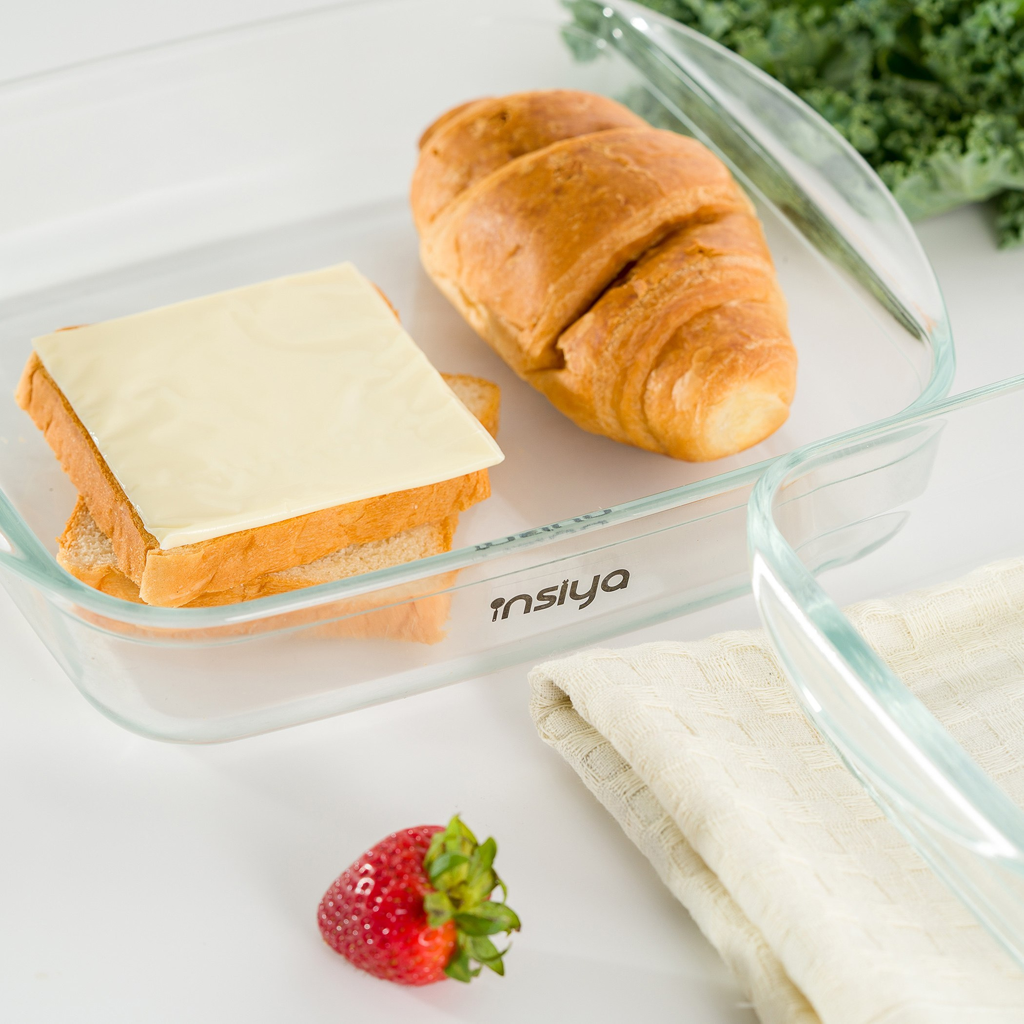 طقم صواني خبز زجاجي مستطيل الشكل قطعتين من إنسيا-hbxkitchen-bakeware-image-2