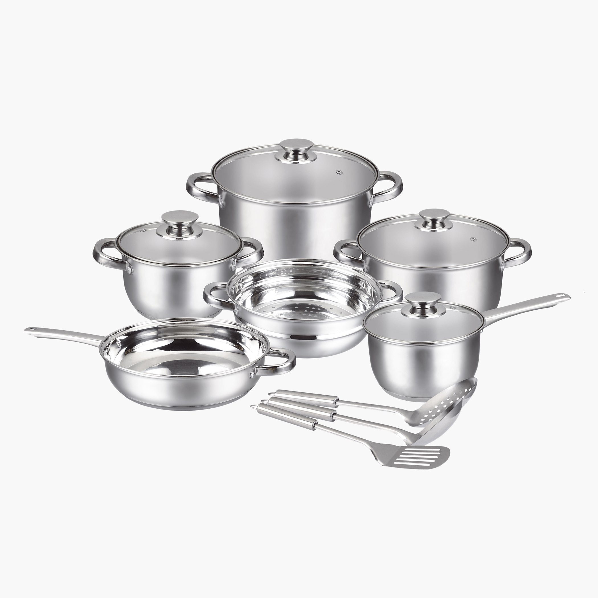 طقم أواني طهي ستانليس ستيل 13 قطعة من إنسيا-hbxkitchen-kitchenware-foodpreparation-image-1