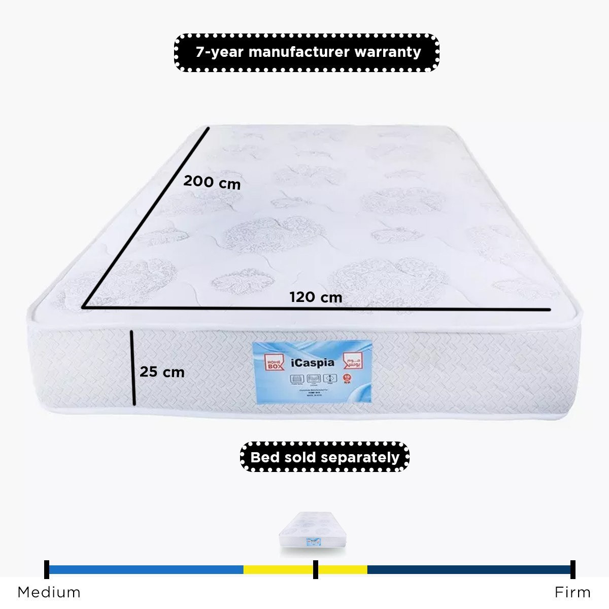 مرتبة توين متوسطة الصلابة بنوابض جيبيّة من سليب نيست آي كاسبيا - 120x200x25 سم-hbxfurniture-mattresses-twin-image-8