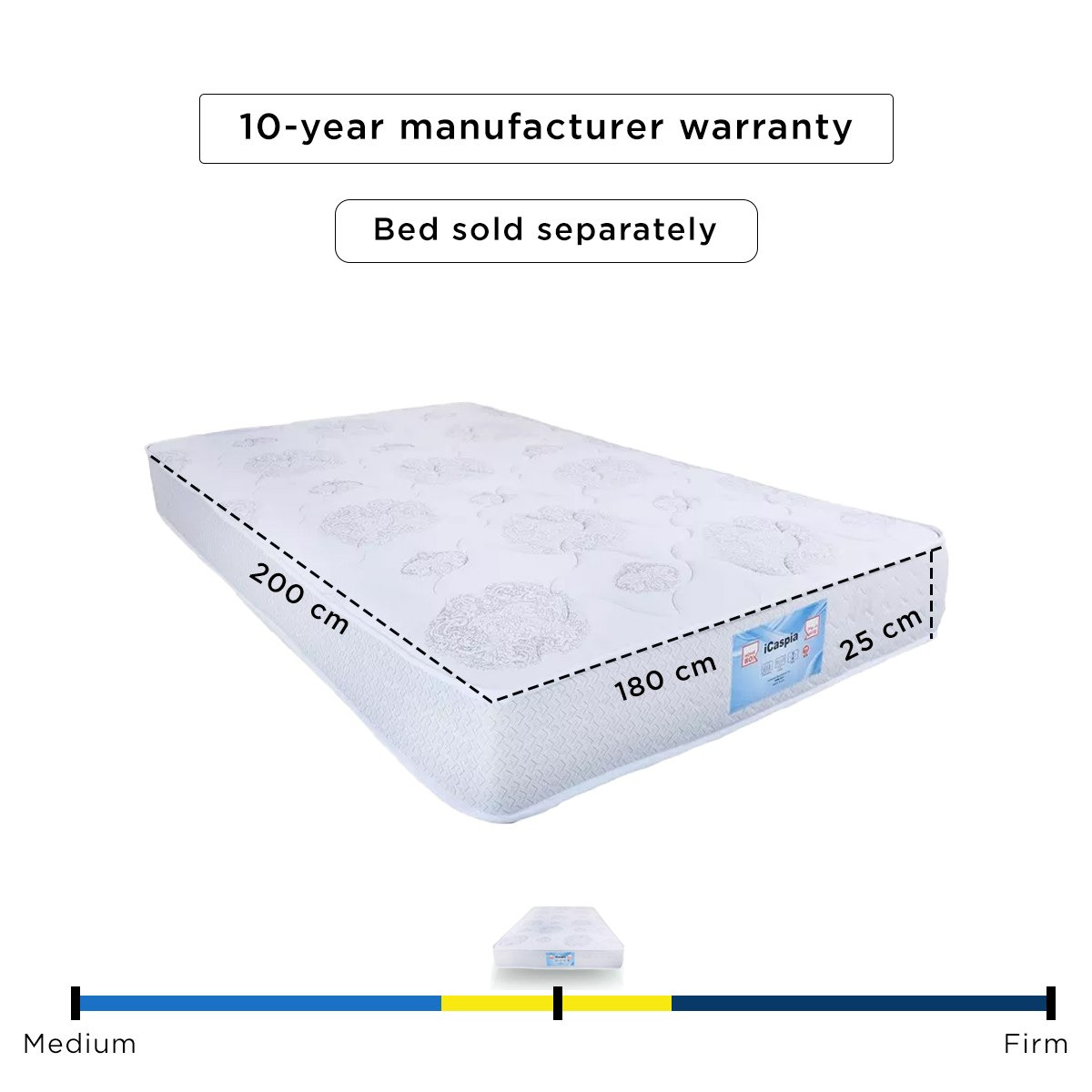 مرتبة كينج متوسطة الصلابة بنوابض جيبيّة من سليب نيست آي كاسبيا - 180x200x25 سم-hbxfurniture-mattresses-king-image-9