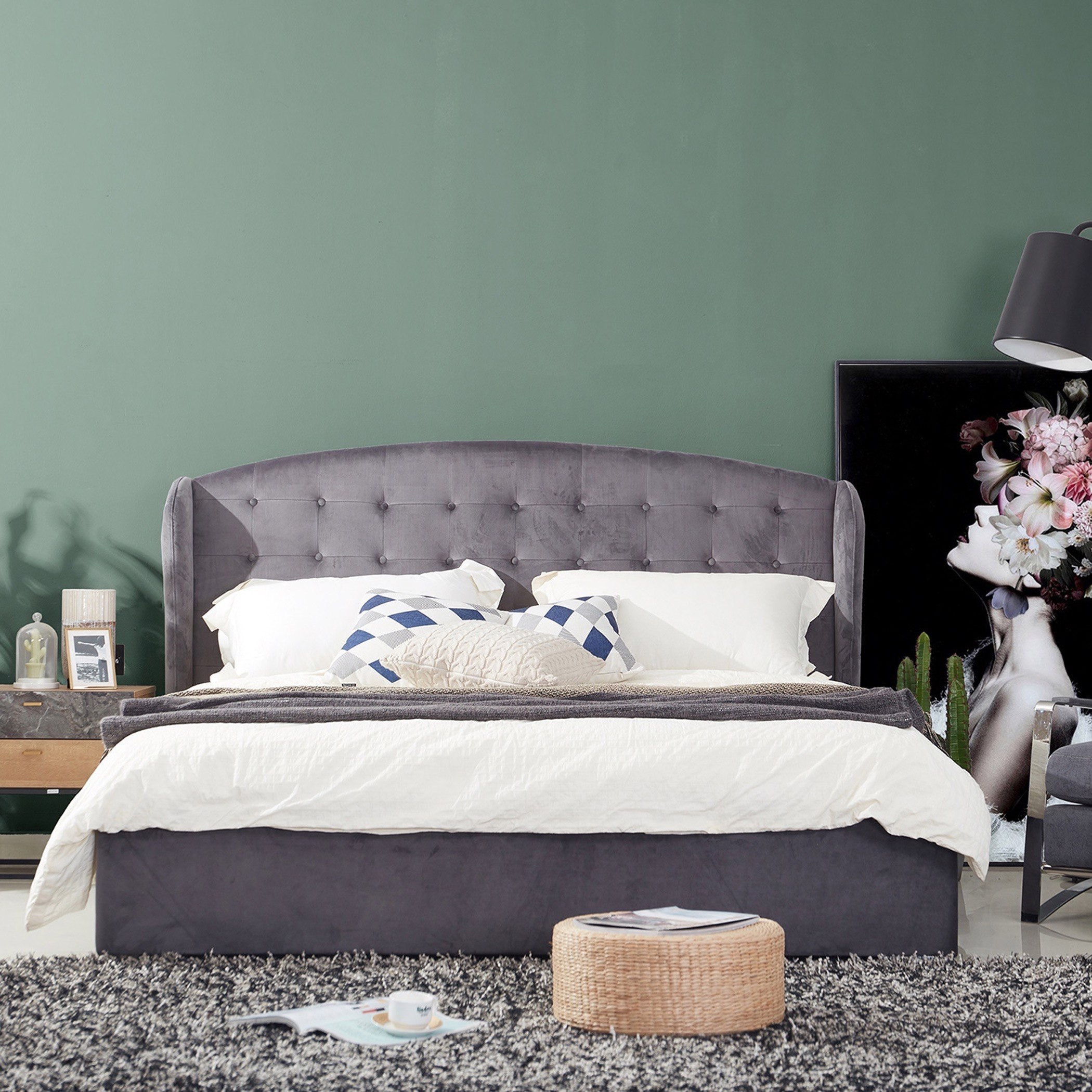 سرير كوين منجّد من وينجو - 150×200 سم-hbxbedroom-bedsandbedsets-beds-queen-image-1
