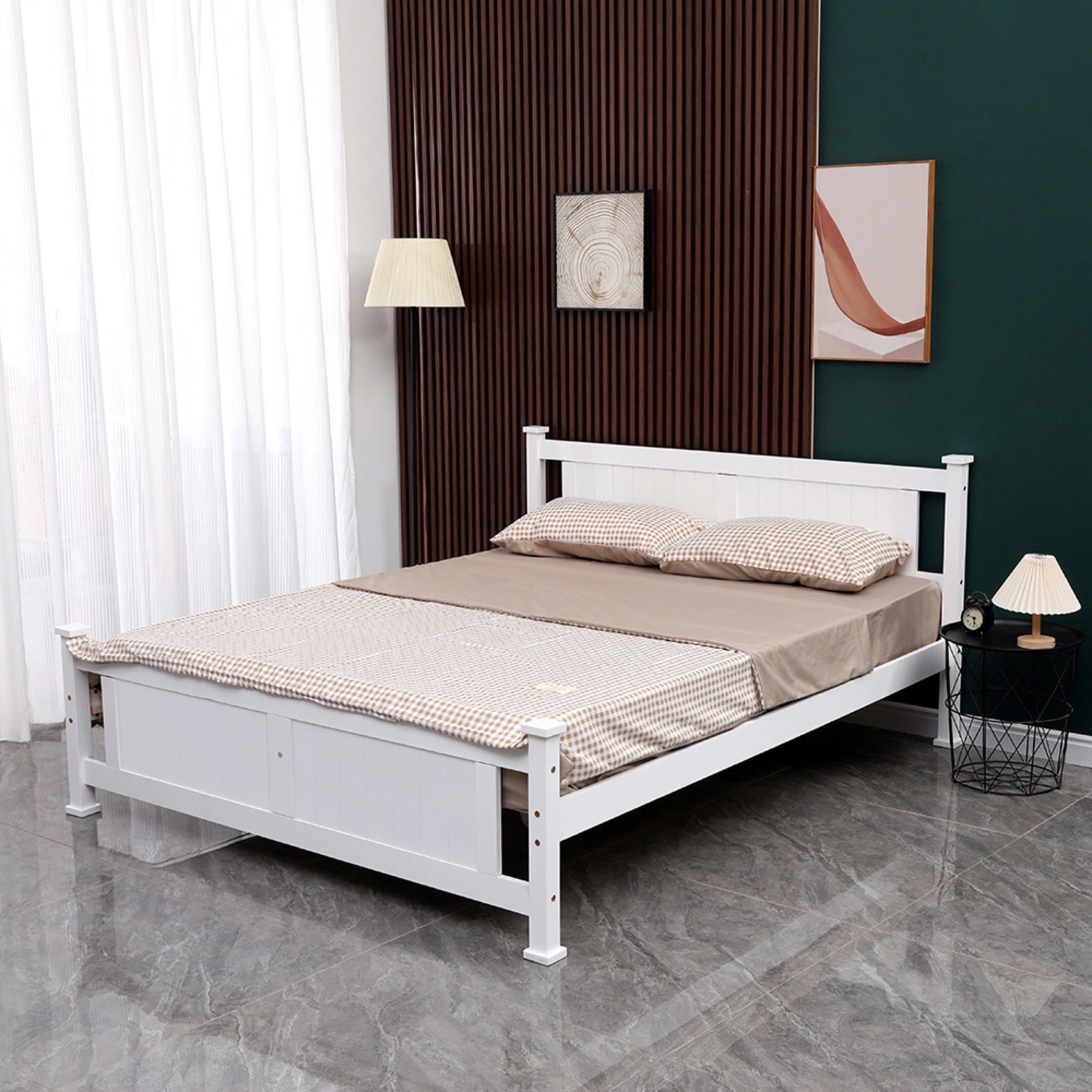Movo Stova Nova Solid Wood Queen Bed - 160x200 cm-hbxbedroom-bedsandbedsets-beds-queen-image-3