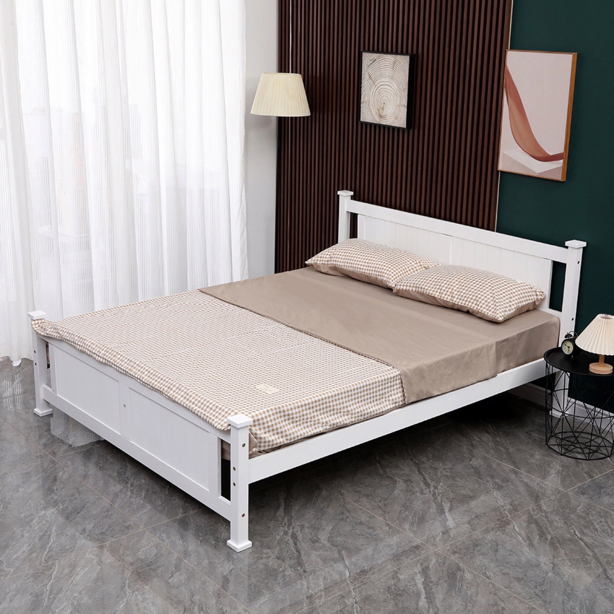 Movo Stova Nova Solid Wood Queen Bed - 160x200 cm-hbxbedroom-bedsandbedsets-beds-queen-image-4