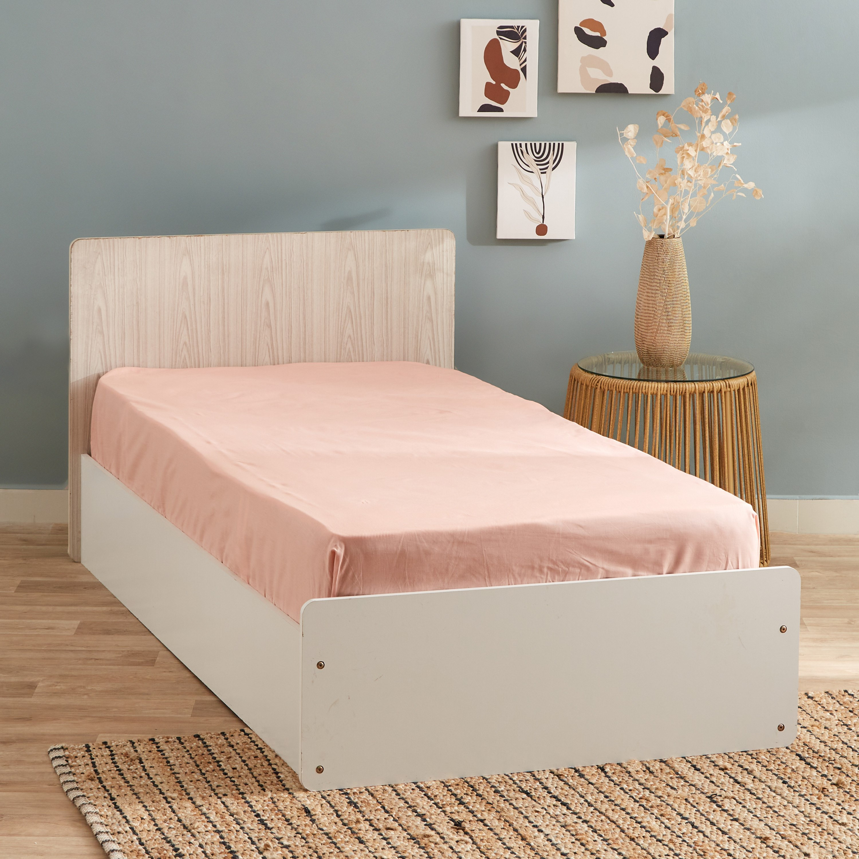 شرشف مطاطي فردي بولي قطن من بريستول - 90x200+25 سم-hbxhomeware-hbxbedroom-image-1