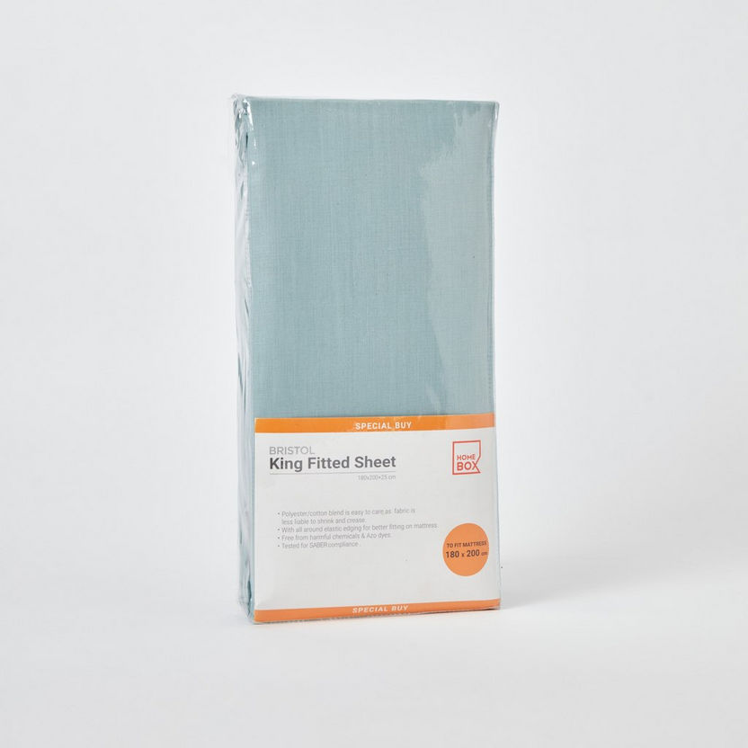 Bristol Polycotton King Fitted Sheet - 180x200 cm-Sheets and Pillow Covers-image-6