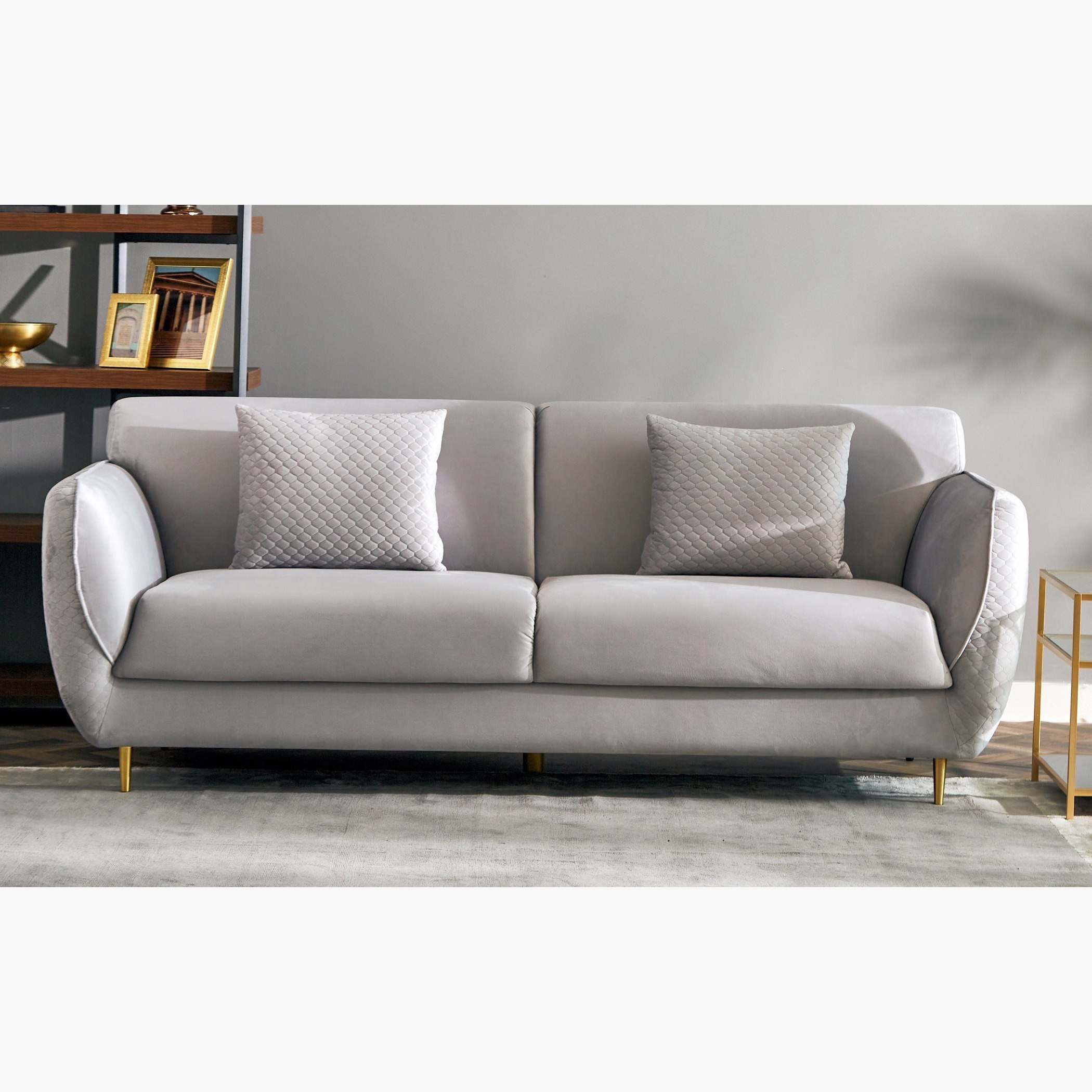 Tihany 3-Seater Velvet Sofa with 2 Cushions-hbxlivingroom-sofasandarmchairs-sofas-image-1