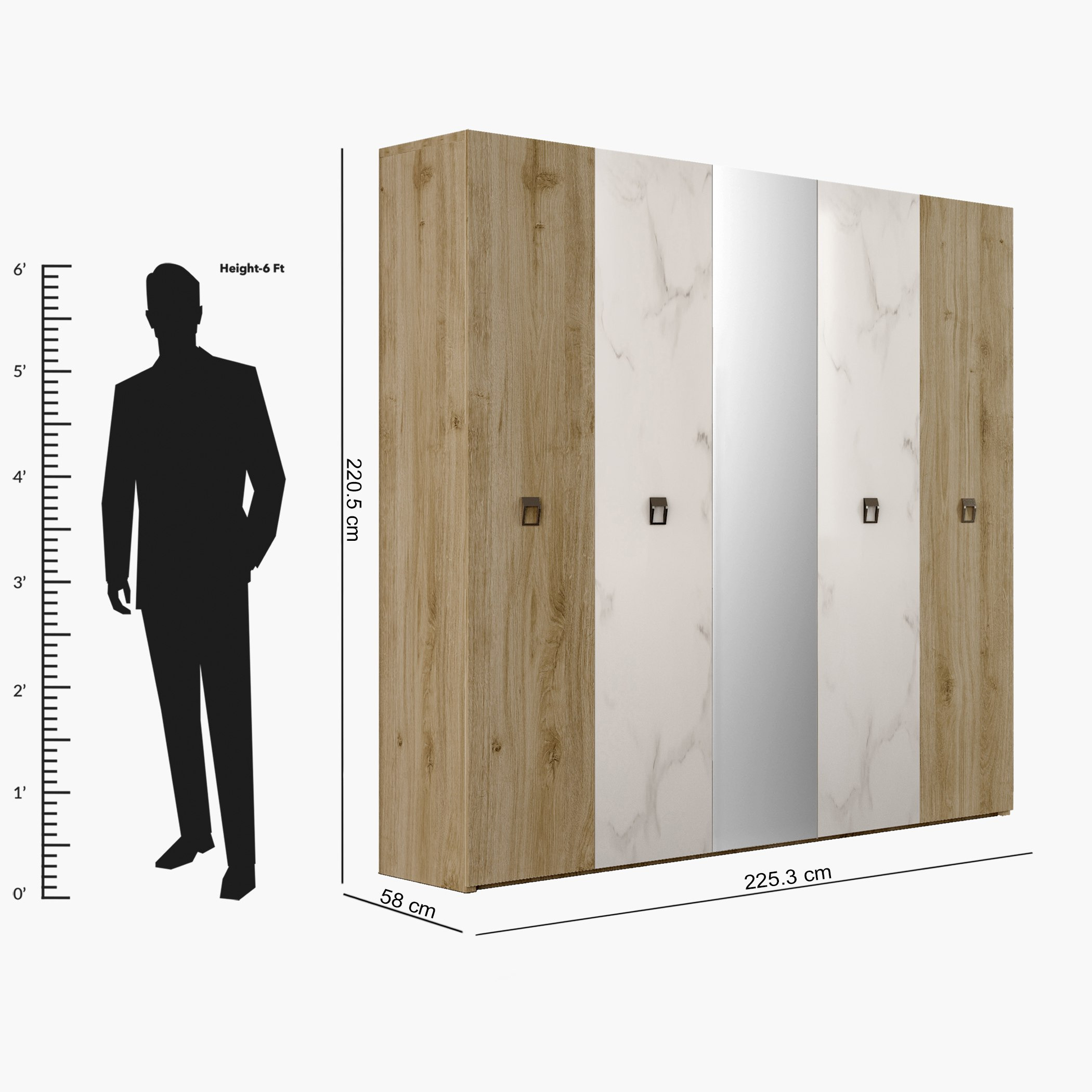 خزانة ملابس 5 أبواب ومرآة من ألينو-hbxfurniture-wardrobes-image-6