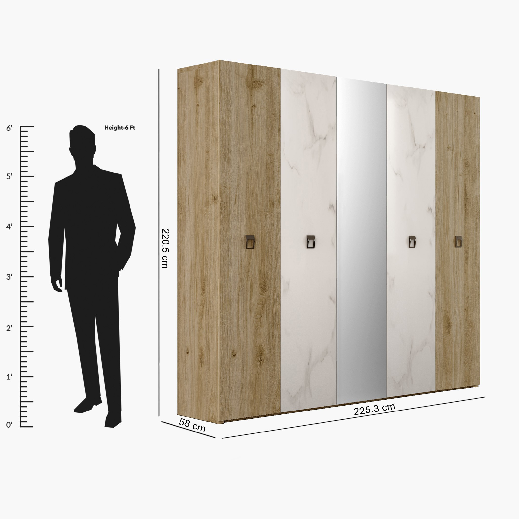 خزانة ملابس 5 أبواب ومرآة من ألينو-hbxfurniture-wardrobes-image-7