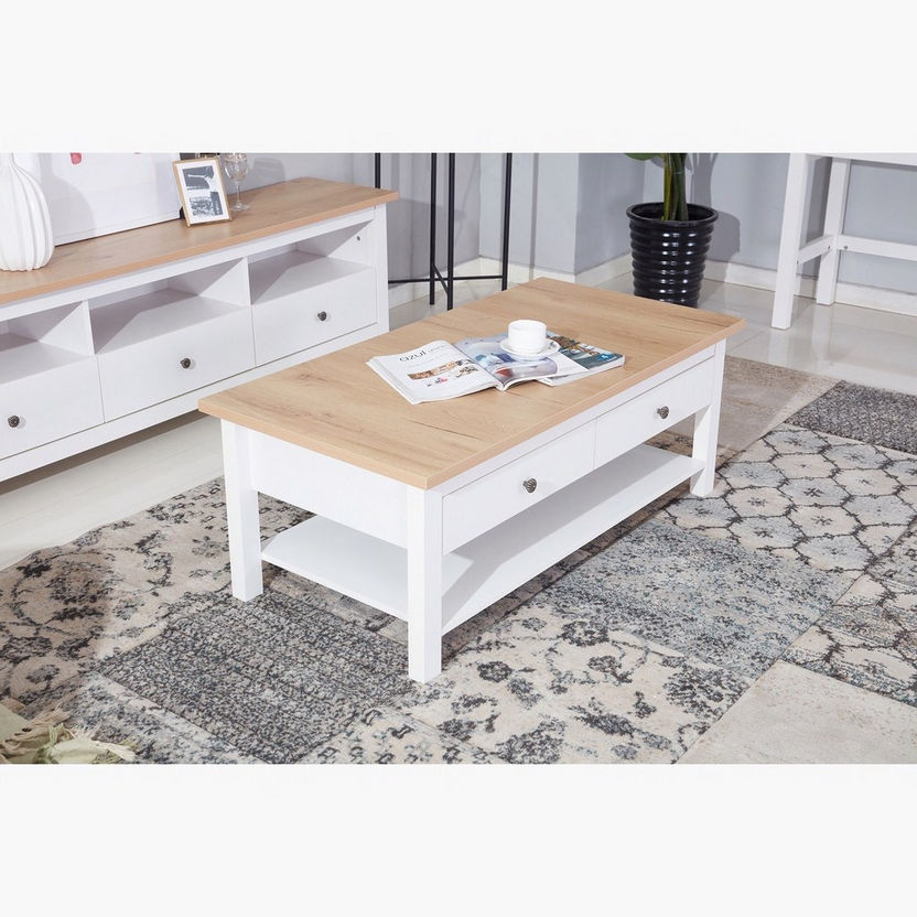 Hampton Coffee Table with 2 Drawers-Coffee Tables-image-0