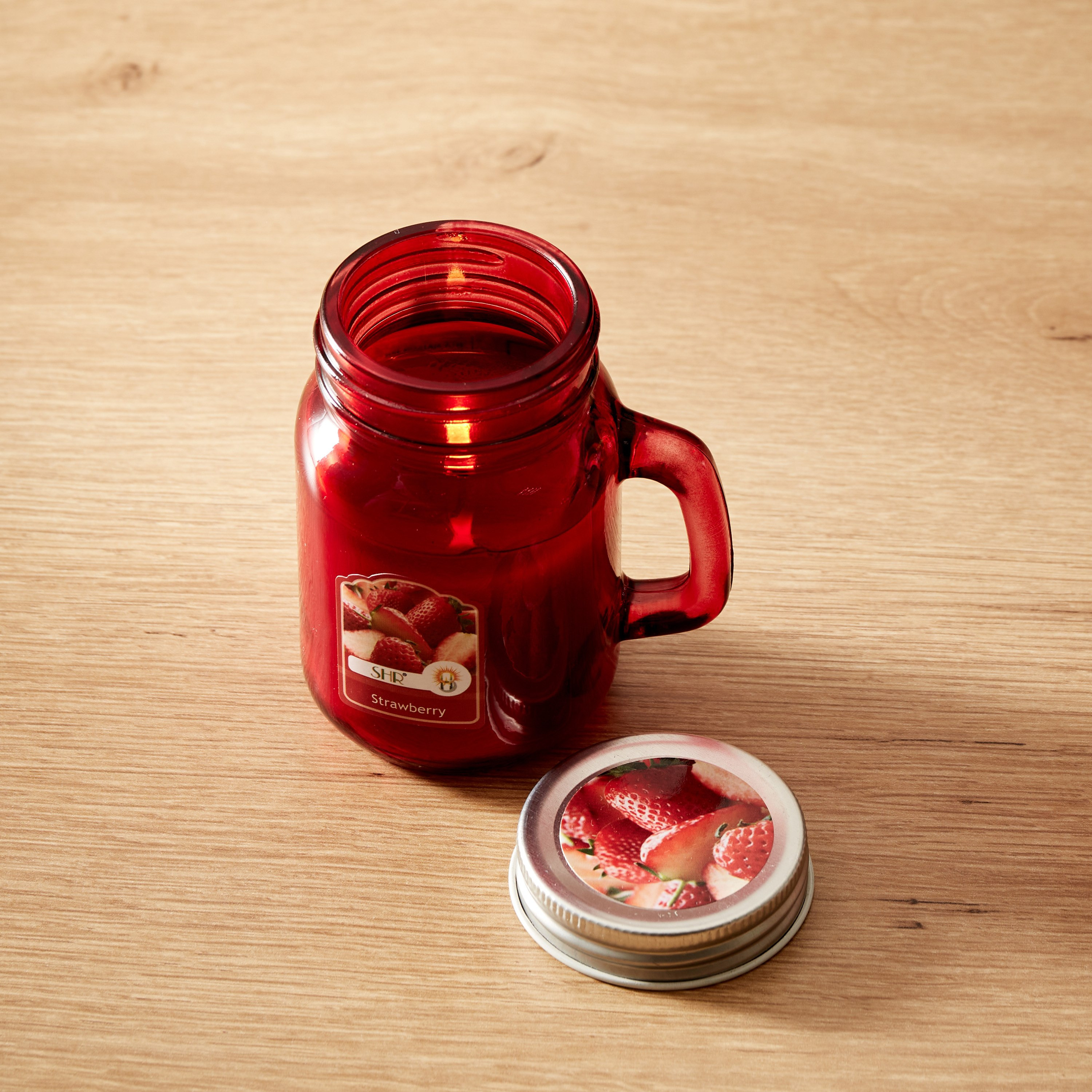 Mia Strawberry Mason Jar Candle - 8x5x9 cm-PROMO_HB_AE_B1G1_250925-image-2