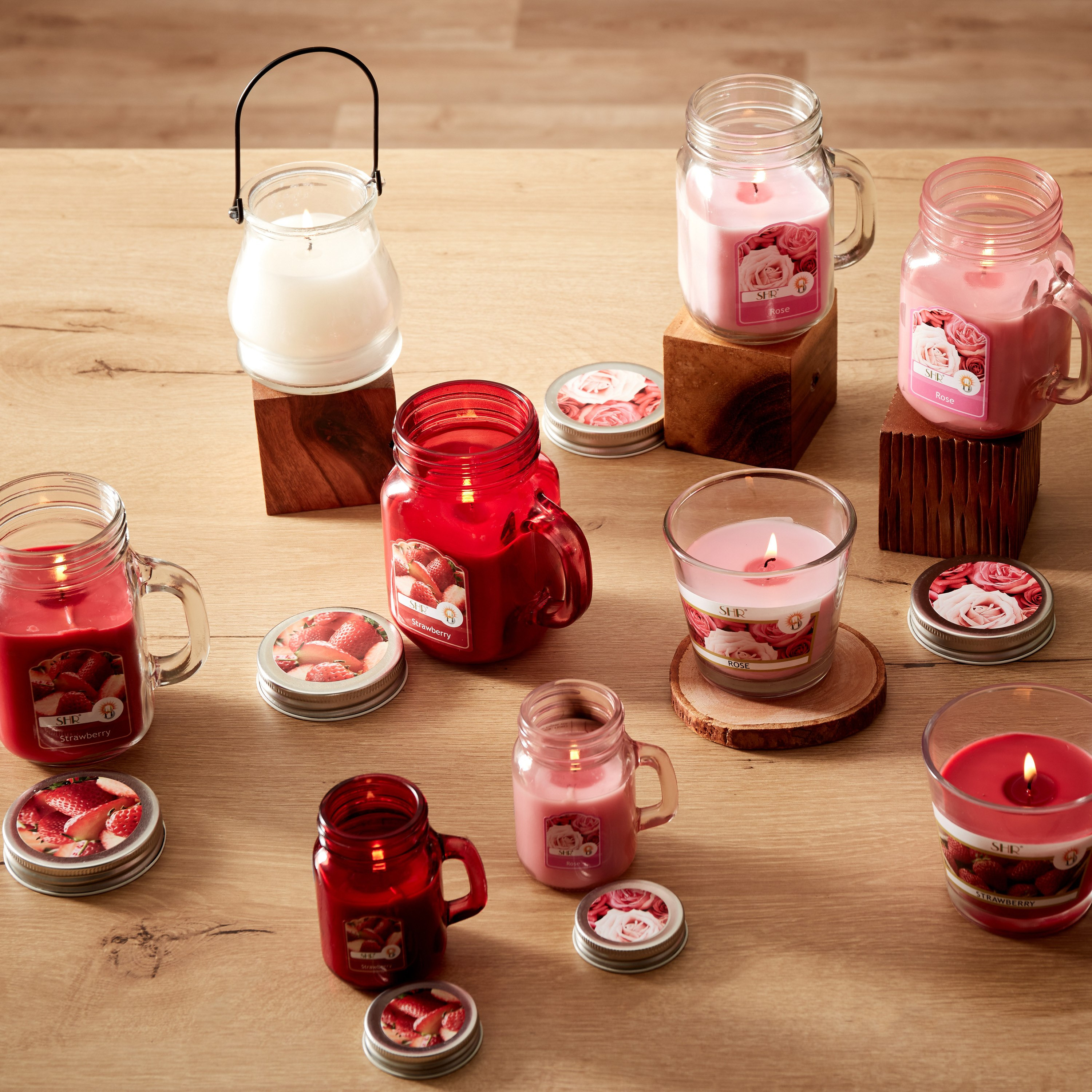 Mia Strawberry Mason Jar Candle - 8x5x9 cm-PROMO_HB_AE_B1G1_250925-image-4