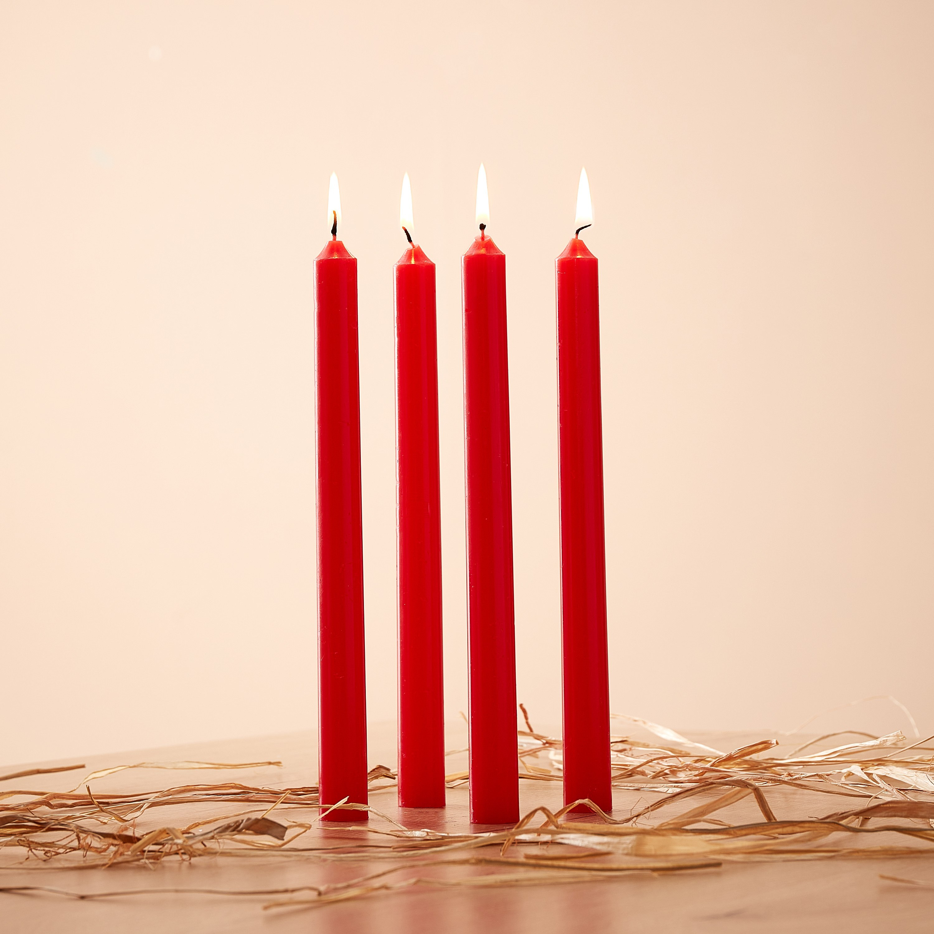 Mia 4-Piece Strawberry Taper Candle Set - 25 cm-hbxhomeware-hbxdecorandfurnishings-image-1
