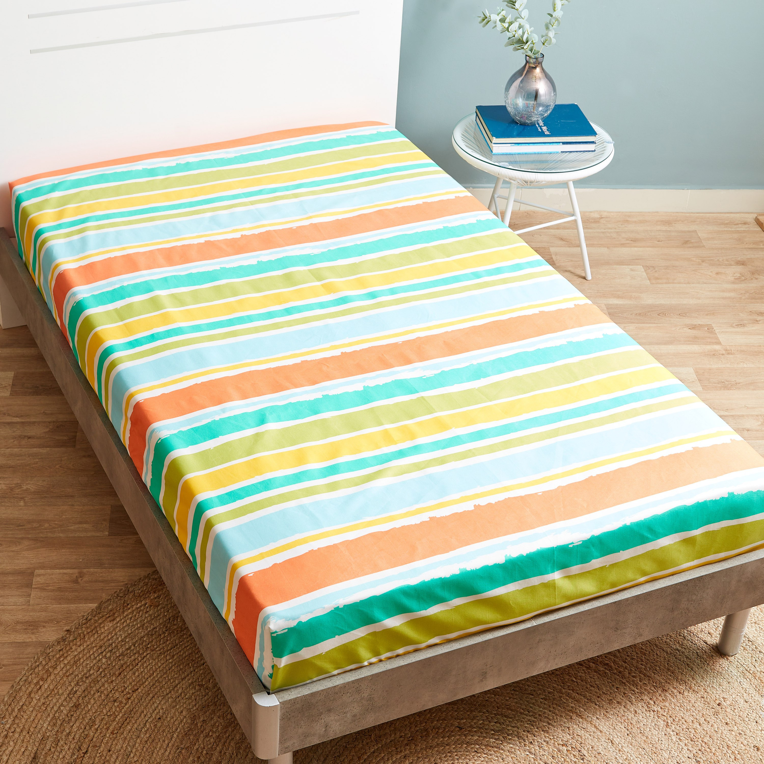 طقم شرشف مسطّح مزدوج من الألياف الدقيقة من نورا - 160x240 سم-hbxhomeware-hbxkidsandyouth-image-3