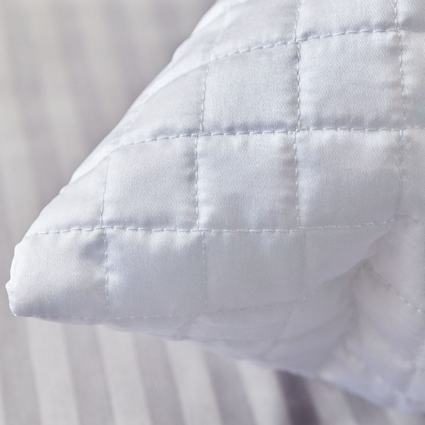 Jonas Plain Quilted Sateen Pillow - 50x75 cm-Duvets and Pillows-image-3