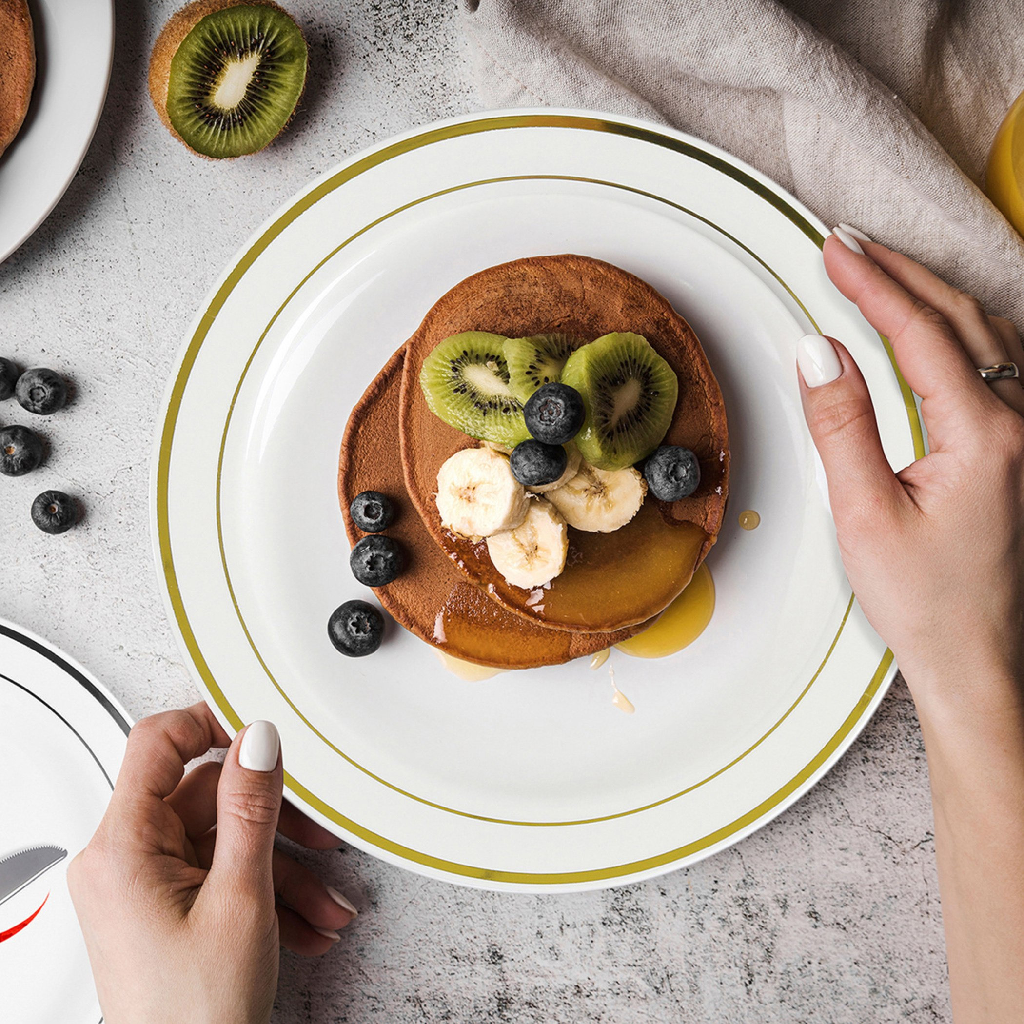 طقم صحون جانبية مستديرة 20 قطعة بحواف ذهبية من فالكون - 19 سم-hbxkitchen-kitchenware-kitchenaccessories-image-1