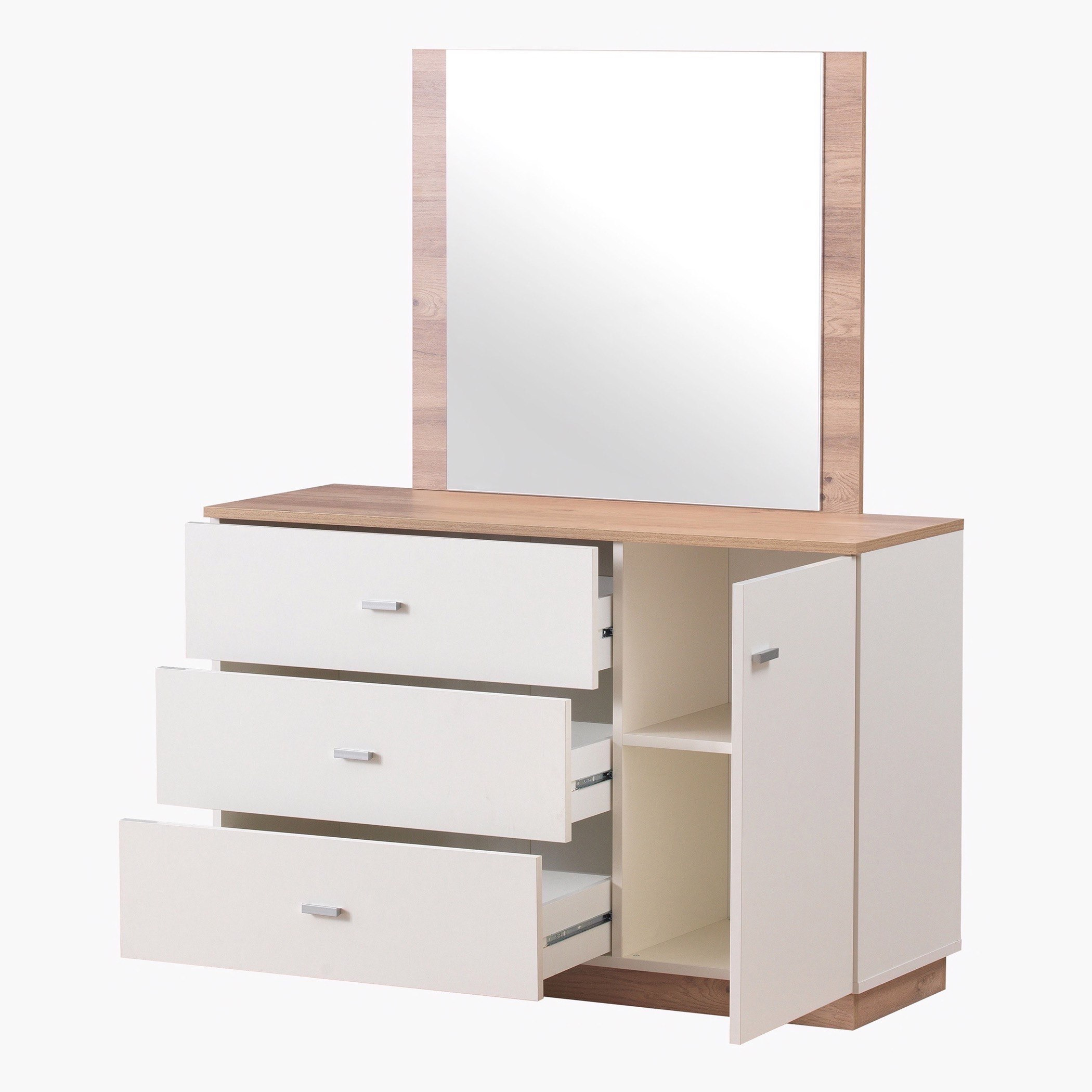طاولة تزيين رئيسية بثلاثة أدراج وباب مع مرآة من مونلايت-hbxfurniture-bedroom-dressersandmirrors-image-5