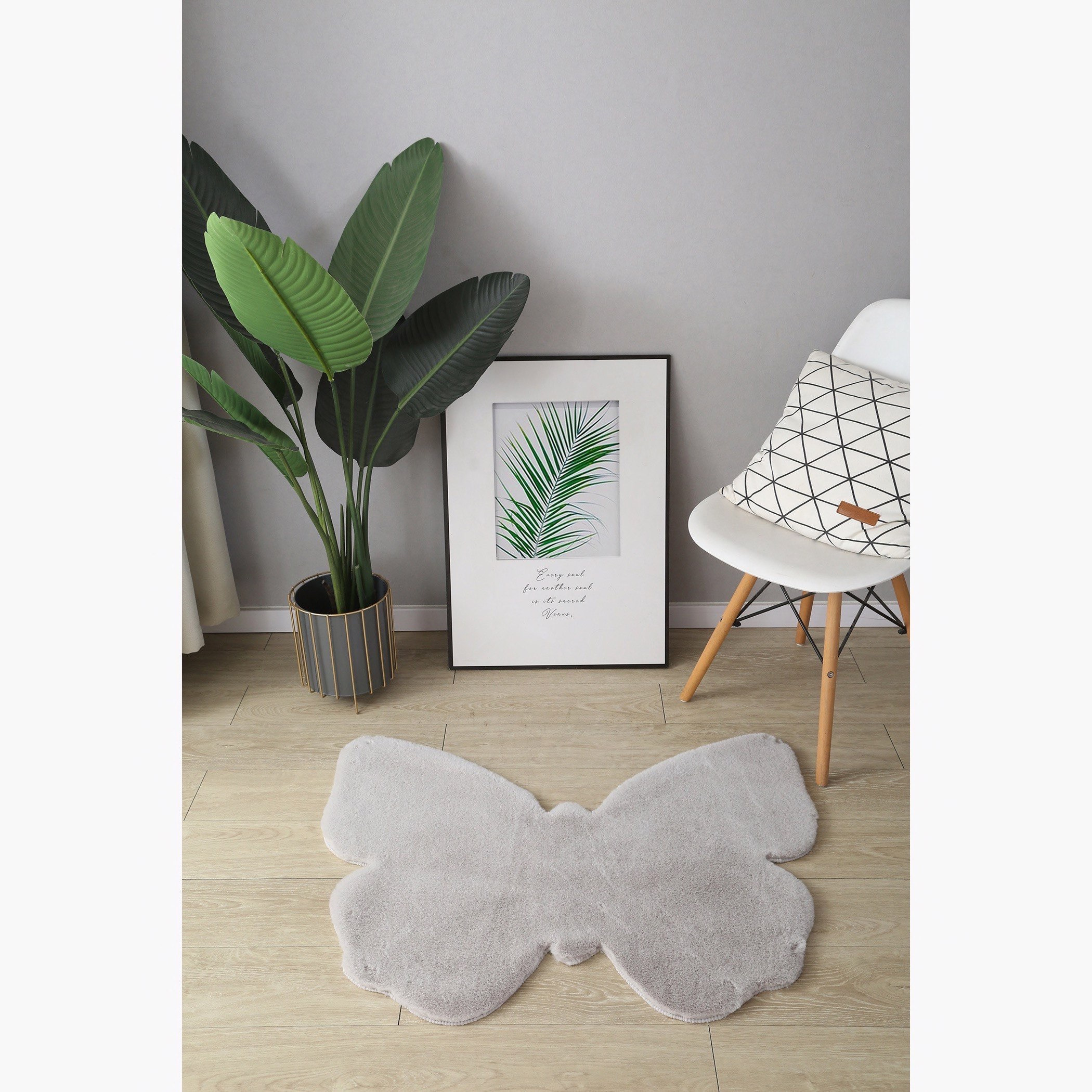 سجادة فائقة النعومة بشكل فراشة من بن - 70×90 سم-hbxhomeware-hbxkidsandyouth-image-1