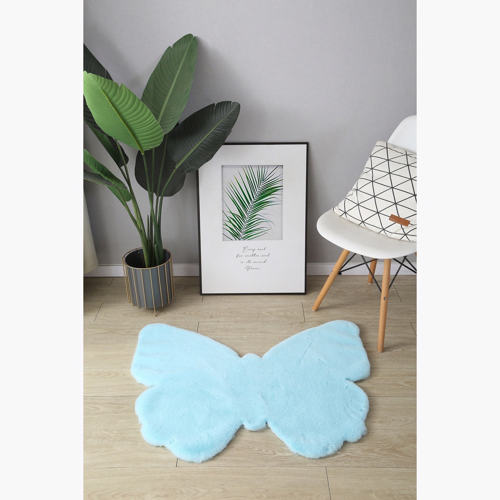 سجادة فائقة النعومة بشكل فراشة من بن- 70×90 سم-hbxhomeware-hbxkidsandyouth-image-1