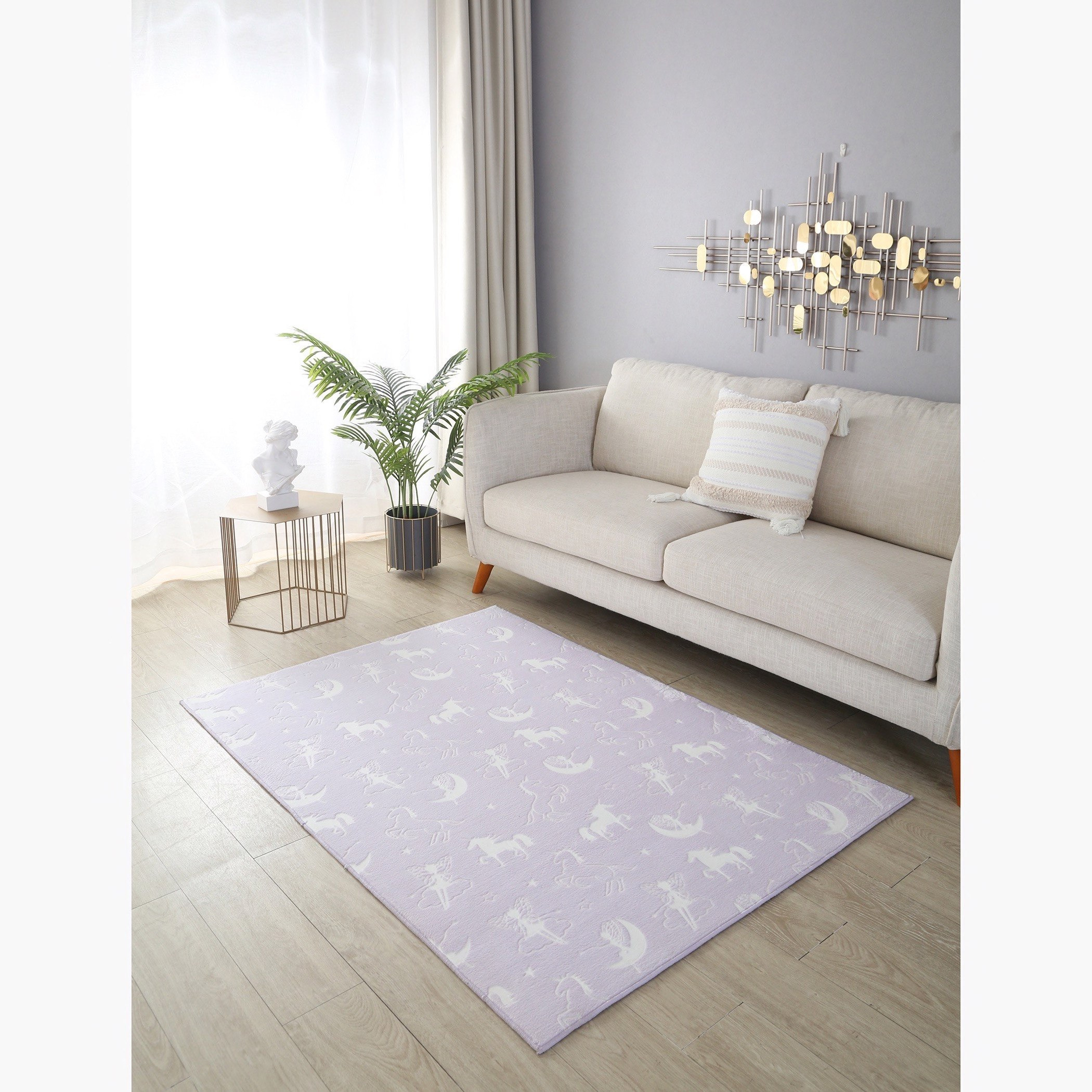 Ben Unicorn Luminescence Glow-in-the-Dark Rug - 110x160 cm-hbxhomeware-hbxkidsandyouth-image-1