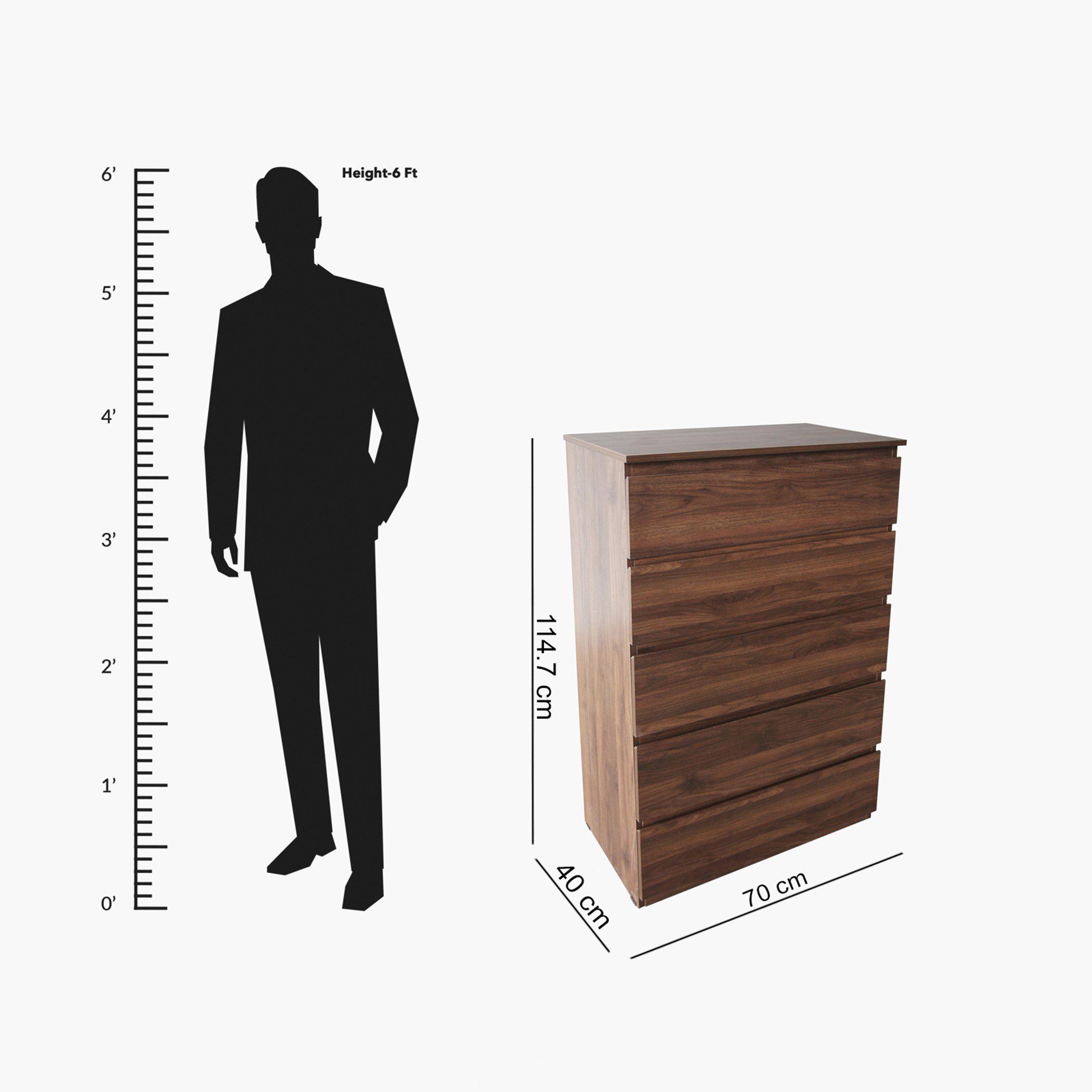 وحدة تخزين 5 أدراج من كولتورب-hbxfurniture-dressersandchests-chestofdrawers-image-6