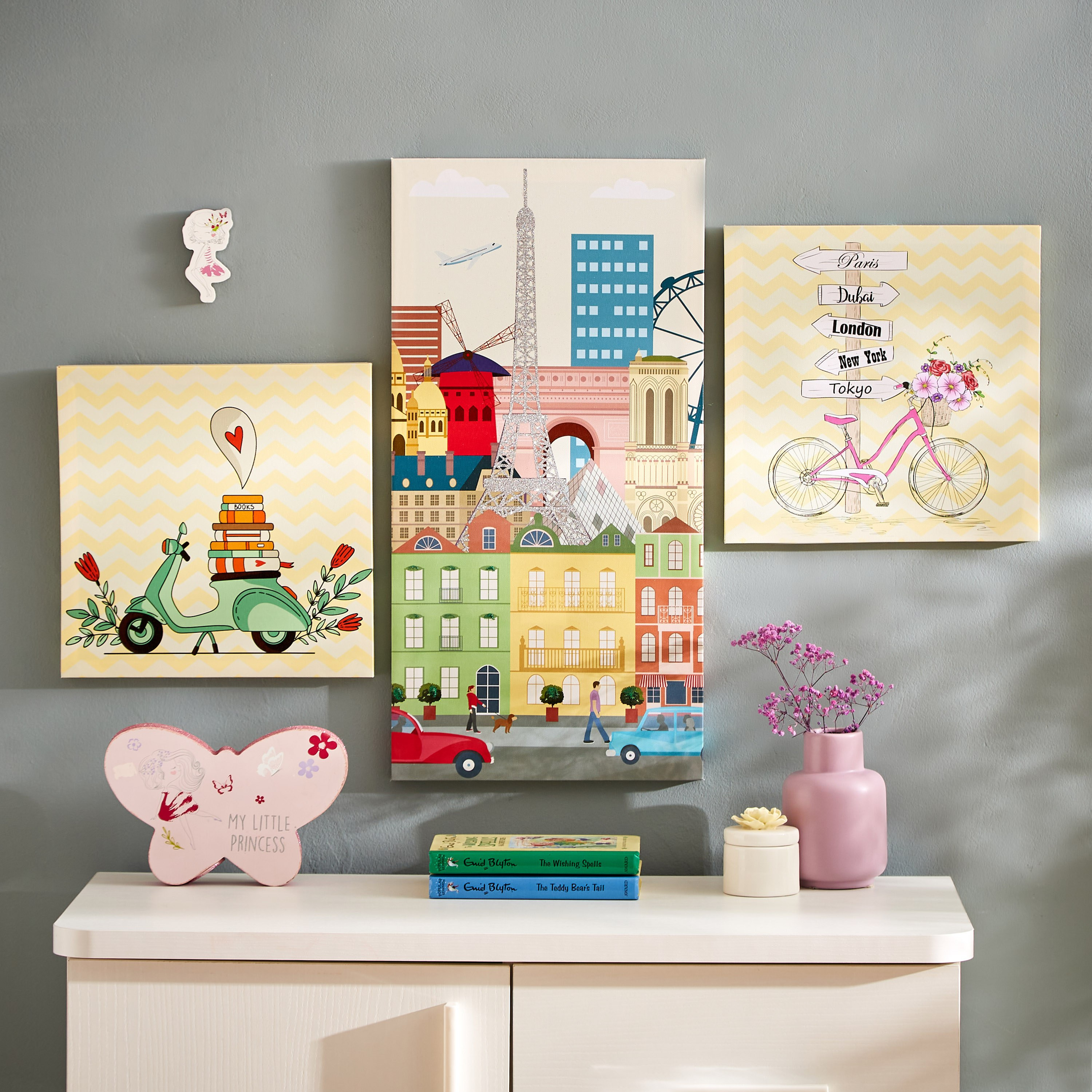 طقم صور كانفاس مؤطر قطعتين بتصميم السفر لمدن فيسبا من أرتستري - 30x30x1.8 سم-hbxhomeware-hbxkidsandyouth-image-6