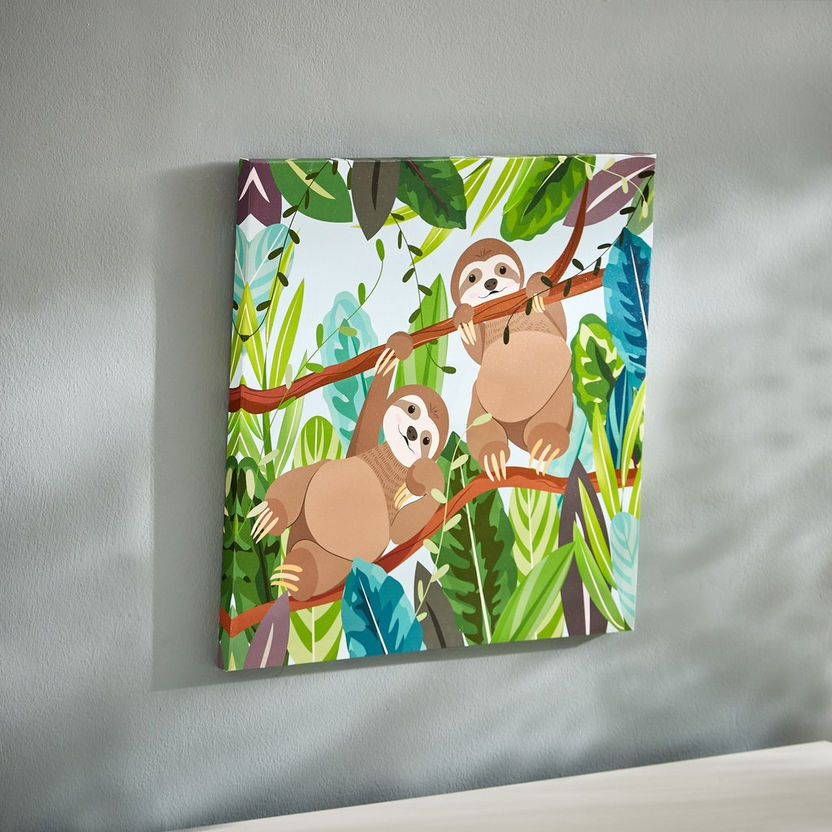 Artistry Sloths on Branch Canvas - 40x40x1.8 cm-Framed Pictures-image-2