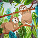 Artistry Sloths on Branch Canvas - 40x40x1.8 cm-Framed Pictures-thumbnailMobile-3