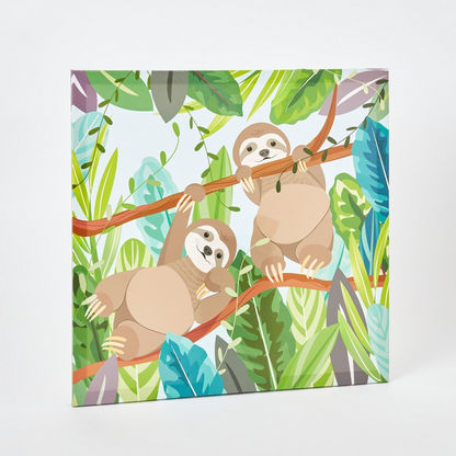 Artistry Sloths on Branch Canvas - 40x40x1.8 cms