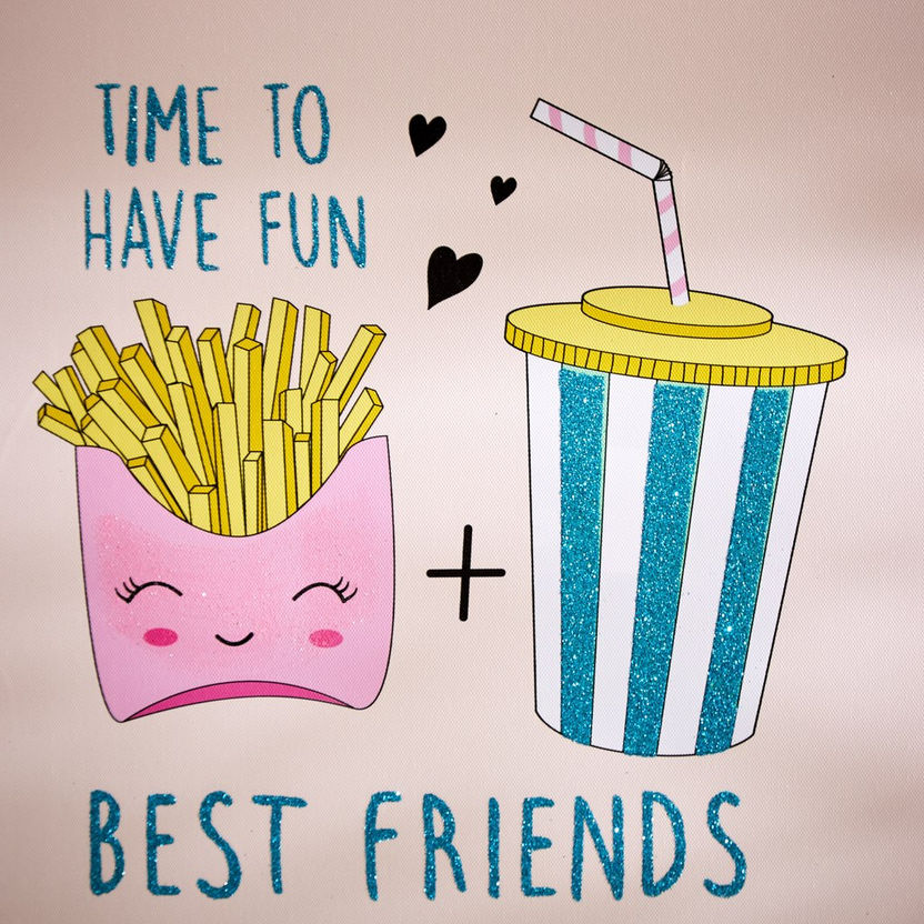 Artistry Fries and Drink Best Friends Canvas with Glitter Detail - 40x40x1.8 cm-Kids Accessories-image-3