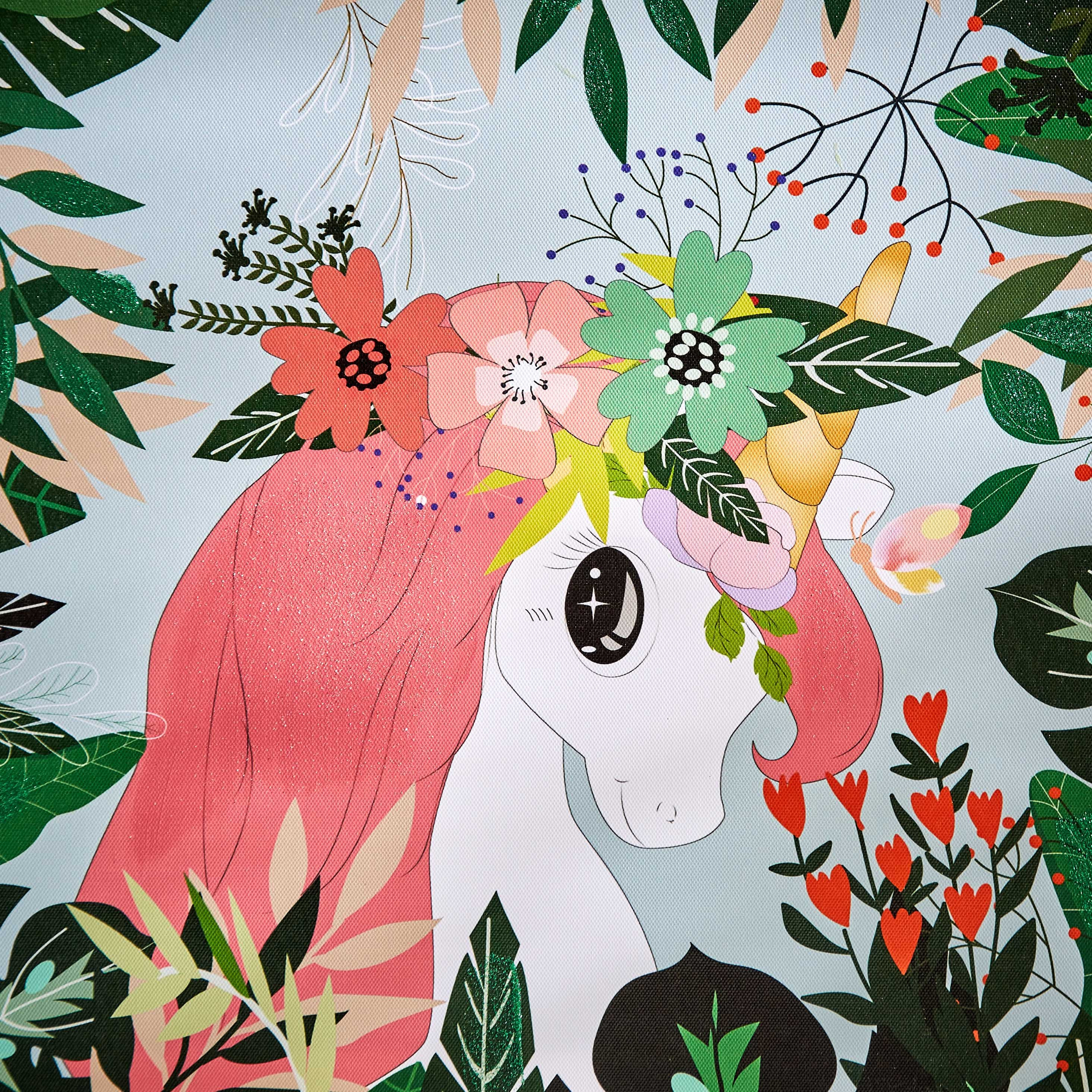 زينة حائط كانفاس يونيكورن أوف ذا فورست بتفاصيل جليتر من آرتستري - 40x40x1.8 سم-hbxhomeware-hbxkidsandyouth-image-4
