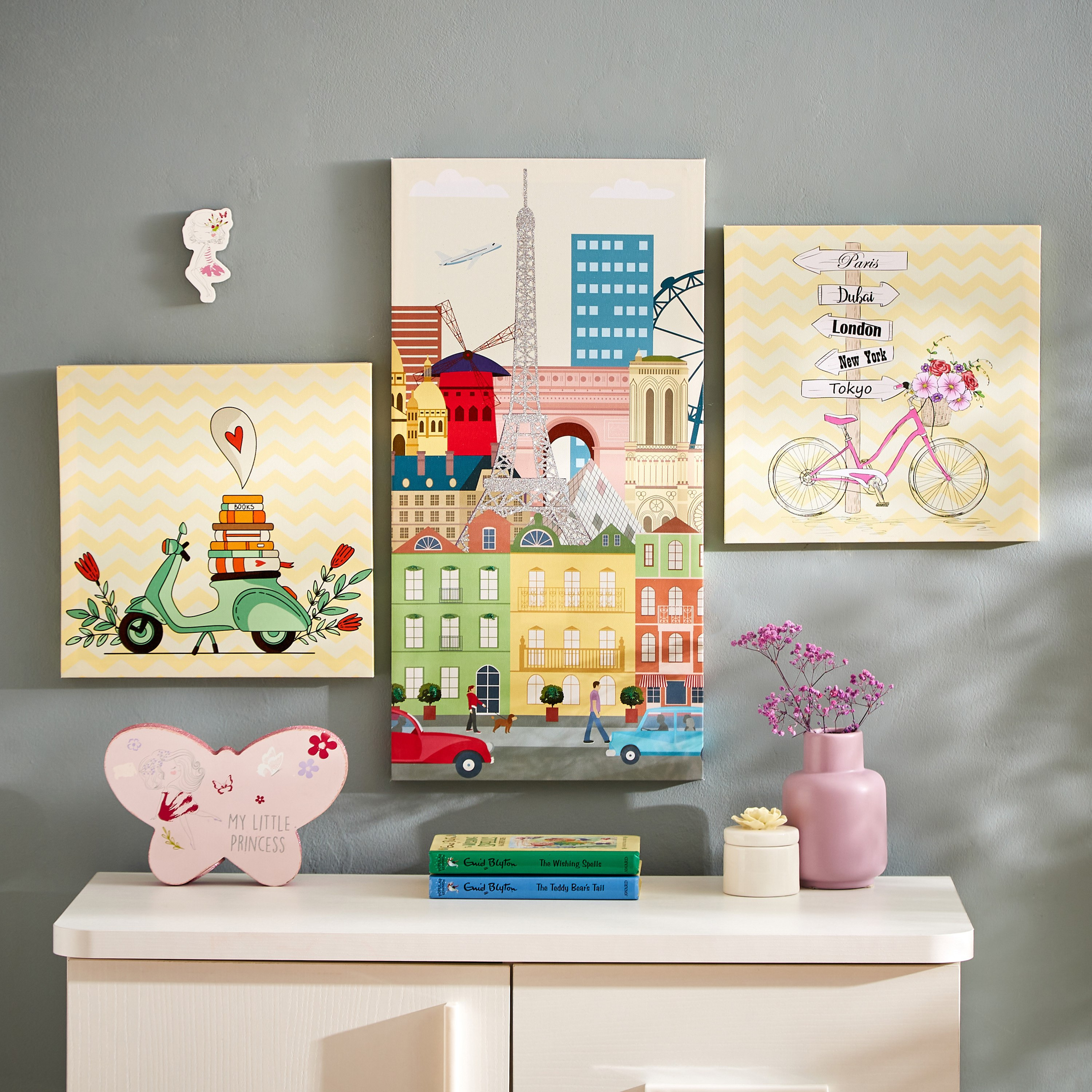 زينة حائط كانفاس لمدينة باريس بجليتر من آرتيستري - 30x60x1.8 سم-hbxhomeware-hbxkidsandyouth-image-6