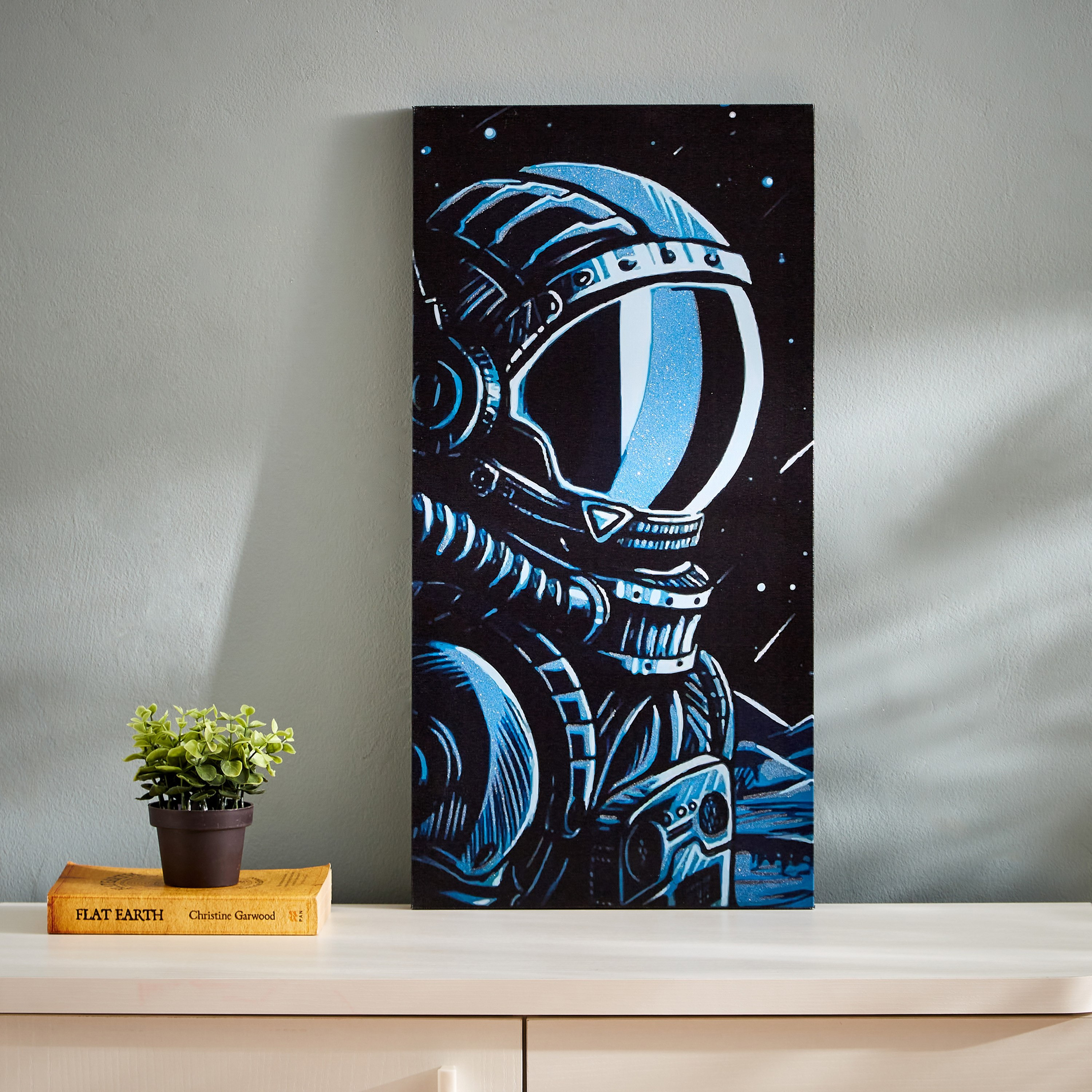 زينة حائط كانفاس بتصميم رائد فضاء من آرتيستري - 30x60x1.8 سم-hbxhomeware-hbxkidsandyouth-image-1