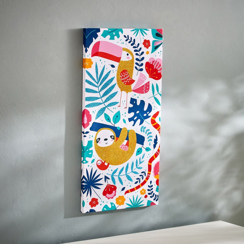 Artistry Jungle Toucan and Sloth Canvas with Glitter Detail - 30x60x1.8 cm-Framed Pictures-image-2