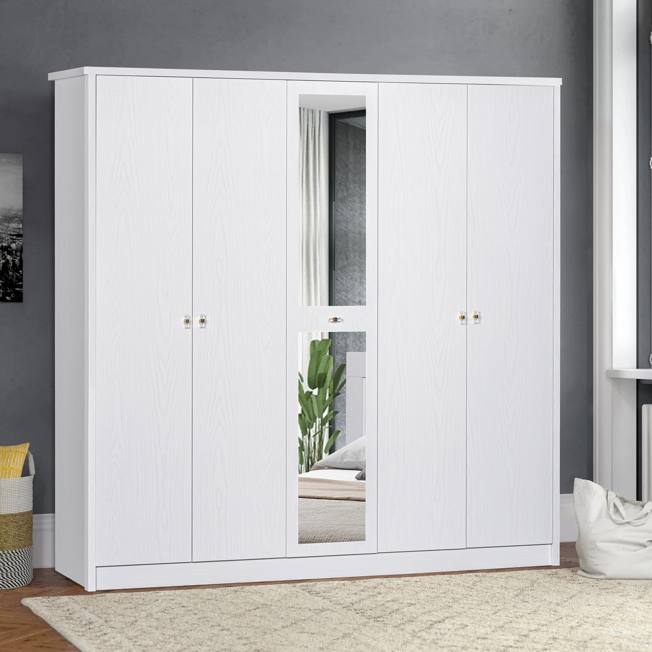 خزانة ملابس 5 أبواب من كورنوال-hbxfurniture-wardrobes-image-1