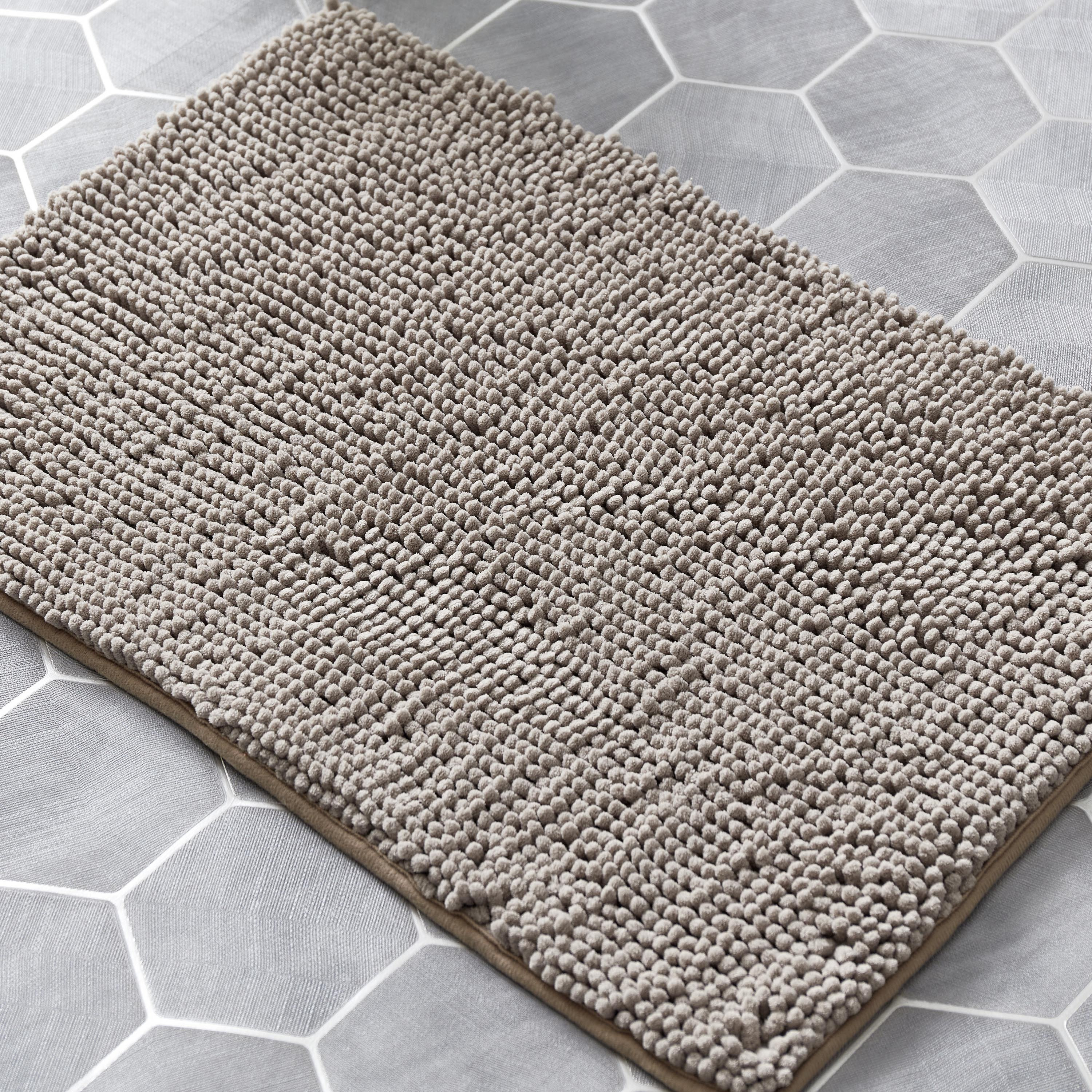 Nicole Anti Skid Foam Padded Chenille Bath Mat 40X60 cm-hbxbedroom-floorcoverings-bathmats-image-2